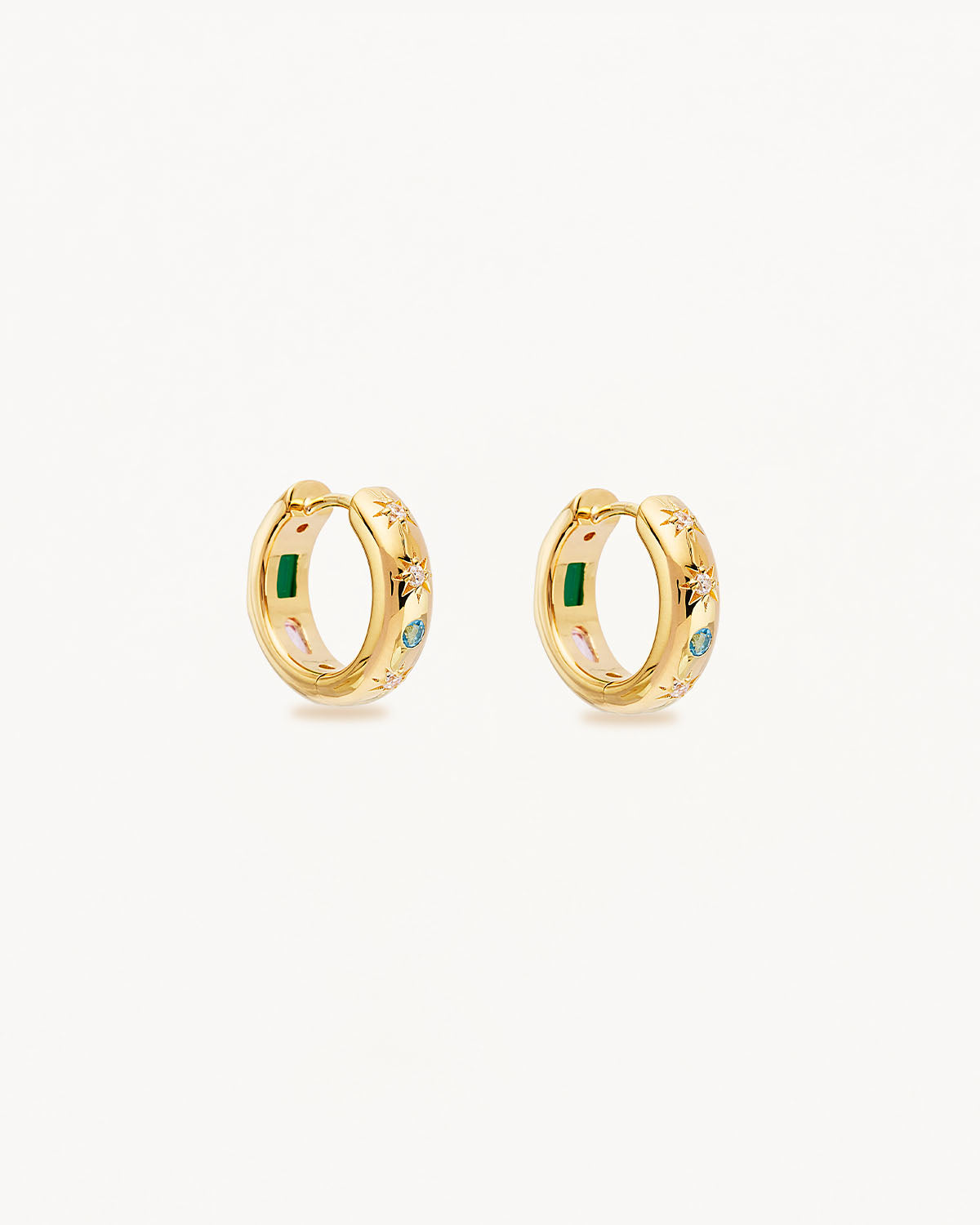 18K Gold Vermeil Connect to the Universe Hoop Earrings - Elegant Celestial Jewelry for Women - Perfect for Daily Wear, Parties & Special Occasions