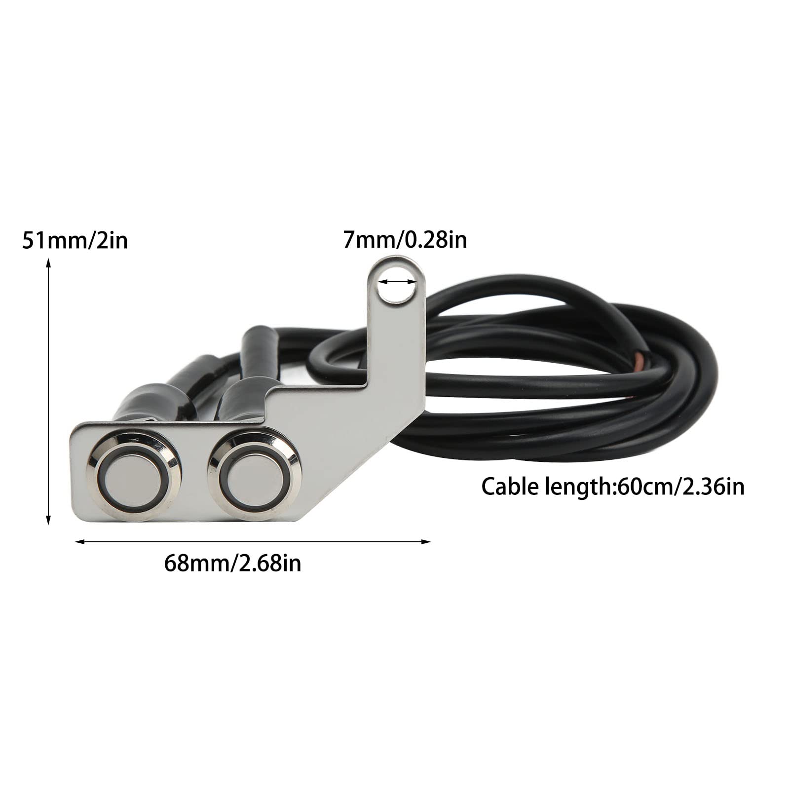 Universal Motorcycle Handlebar Switch - Headlight/Fog Light Control with Blue LED for Electric Bikes (Left Hand)