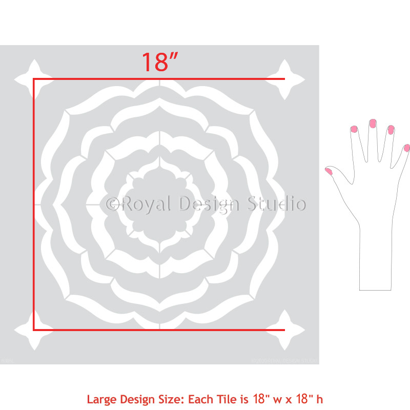 Ripple Effect Tile Stencil - DIY Mosaic Tile Painting Template for Walls, Floors, and Backsplash - Perfect for Home Decor, Bathroom, and Kitchen Renovation Projects
