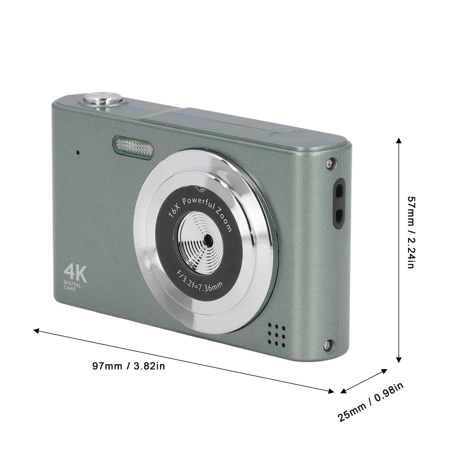 4K Digital Camera for Photography & Vlogging - 48MP, 16X Zoom, Auto Focus, Anti-Shake - Compact Point and Shoot Travel Camera for YouTube, TikTok, Blogging (Green) - Perfect for Travel, Outdoor Adventures & Social Media Content Creation