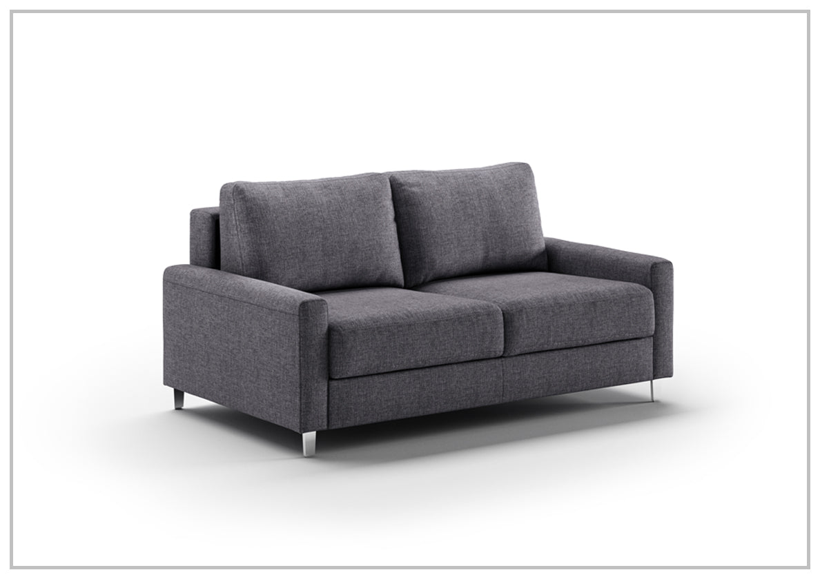 Luonto Nico Fabric Sleeper Sofa - Convertible Bed with Walnut or Chrome Legs - Full, Queen & King Size Options - Perfect for Small Spaces, Guest Rooms & Apartments