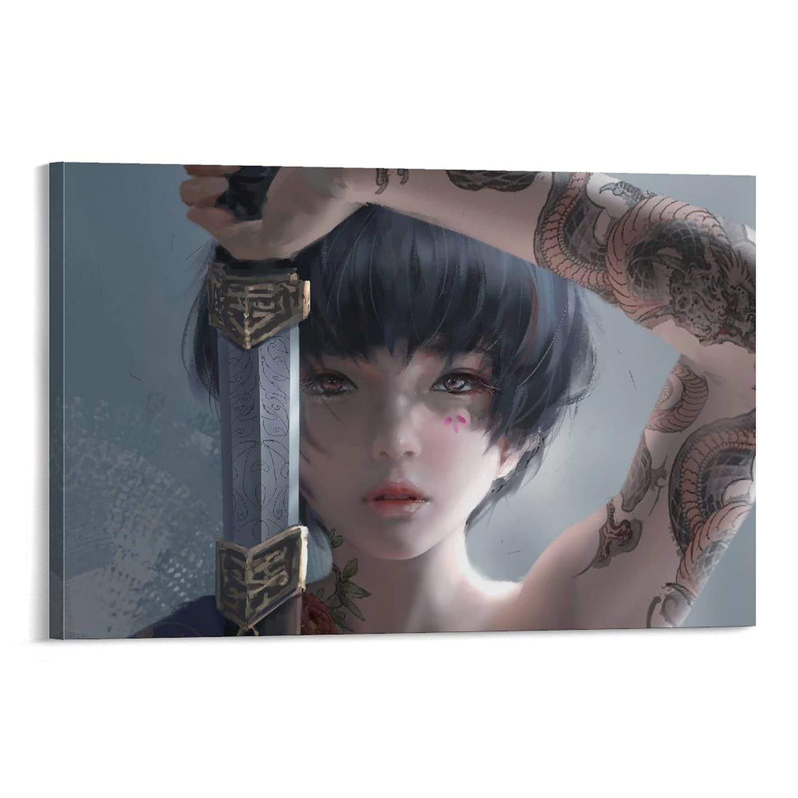 Chinese Costume Anime Girl Warrior Fantasy Art Posters - Aesthetic Wall Decor for Room, Home, Tattoo Inspiration & Canvas Painting Boards | Perfect for Bedroom, Living Room & Studio Decor