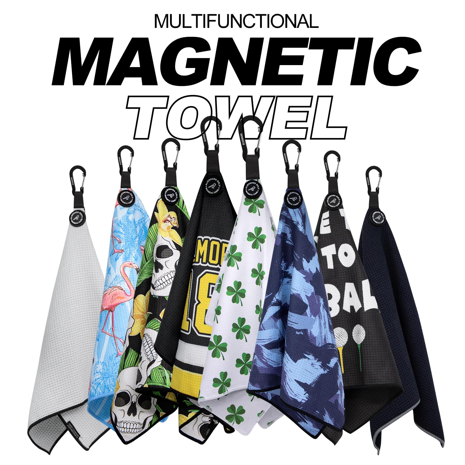 **Premium Magnetic Golf Towel - Microfiber Waffle Design with Clip & Industrial Strength Magnet for Golf Bags, Carts & Clubs | Durable, Absorbent & Secure for Golfing, Practice & Outdoor Sports**
