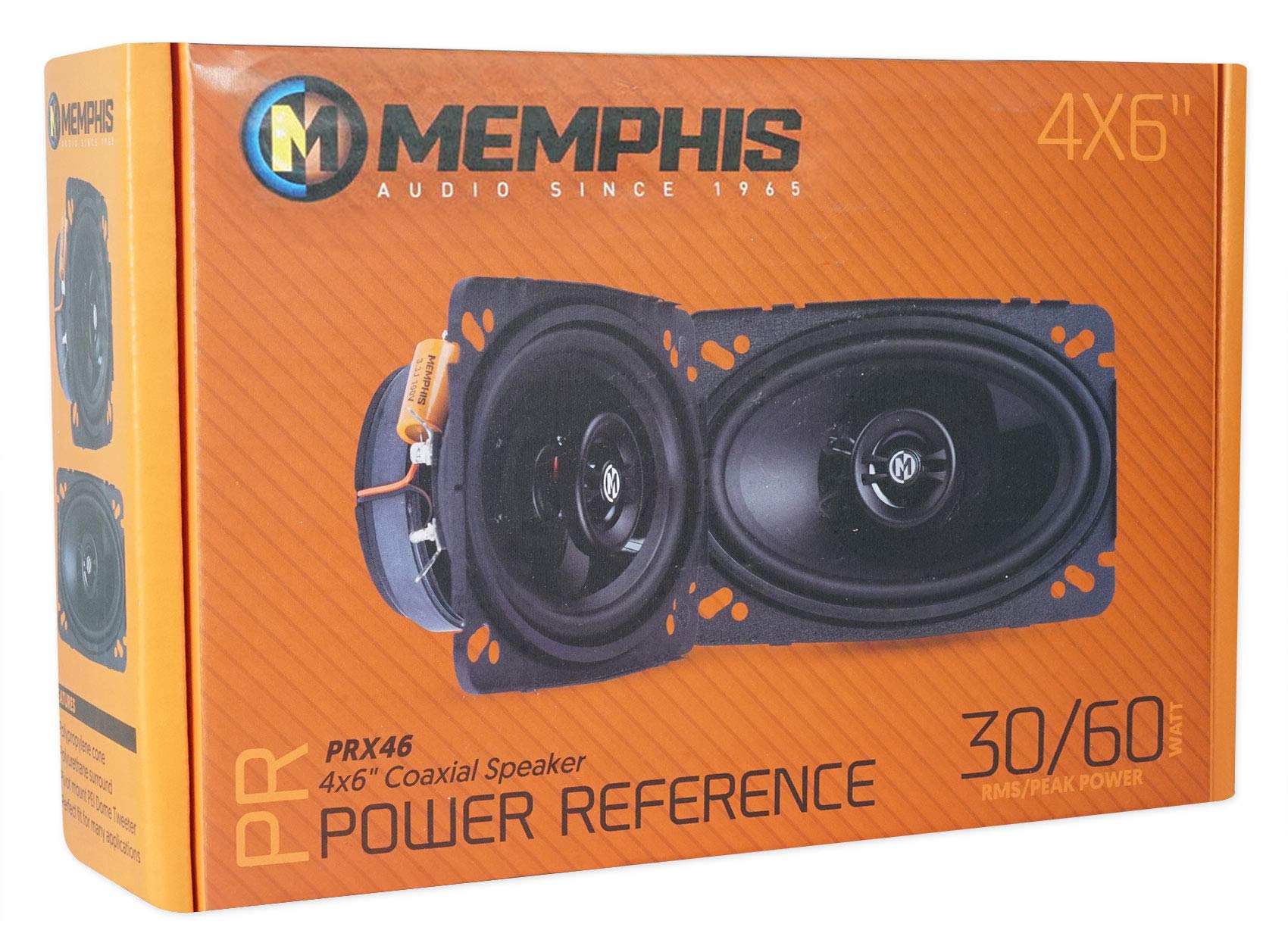Memphis Audio PRX46 4x6 60W 2-Way Car Speakers with Pivot Tweeters | 4x6/4