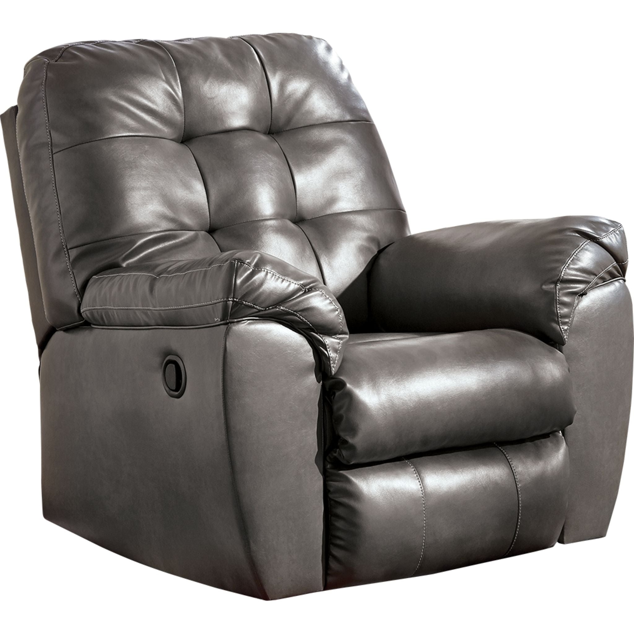 Alliston Rocker Recliner Chair - Grey Upholstered Living Room Reclining Chair with Padded Armrests | Perfect for Relaxing, Reading & Watching TV in Your Home Theater or Family Room