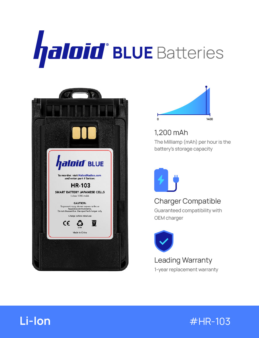 Haloid BLUE HR 103 Lithium Battery Replacement for VX231 VX261 Cameras - Long-Lasting Power for Professional Photography & Videography