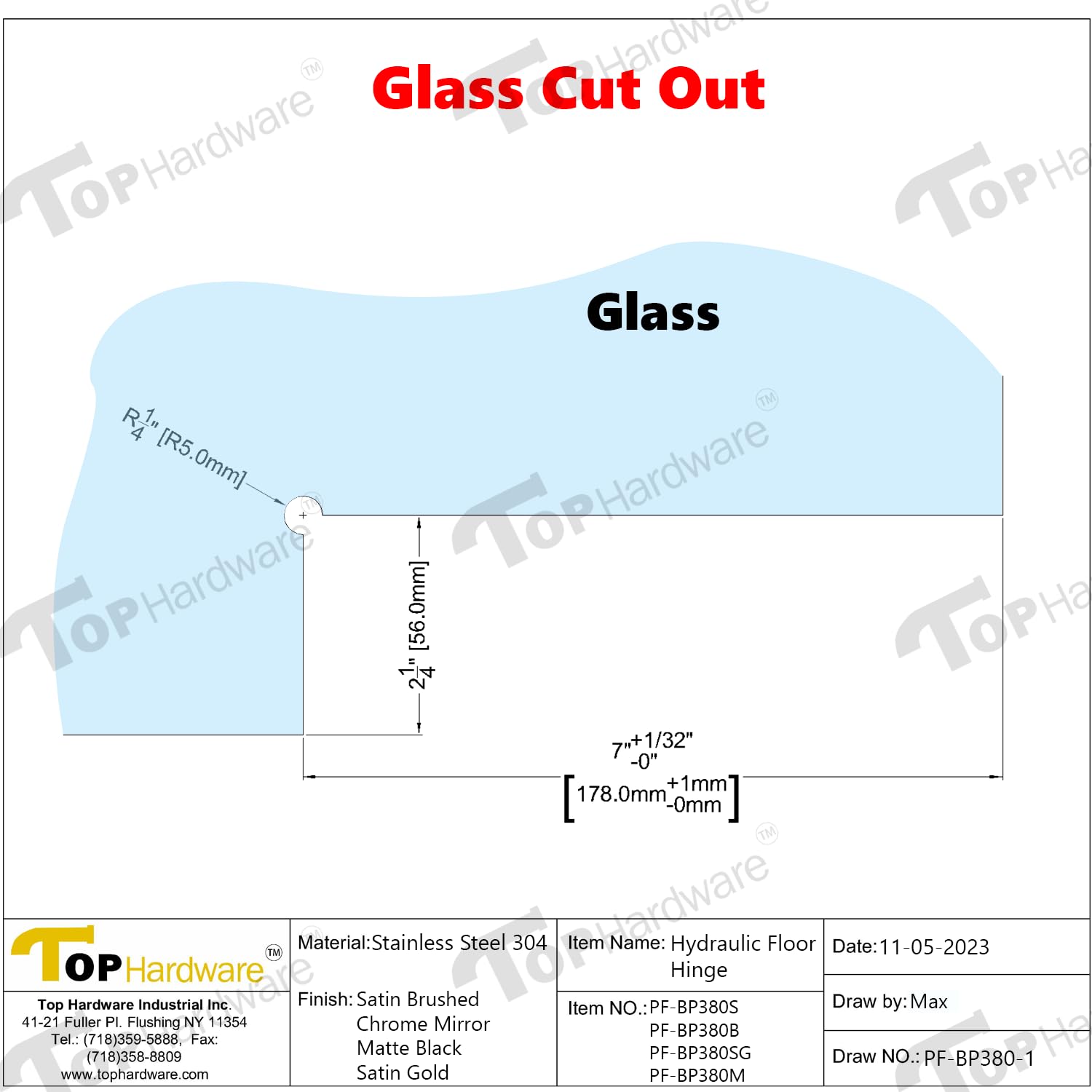 304 Stainless Steel Glass Door Hydraulic Floor Hinge for 1/2