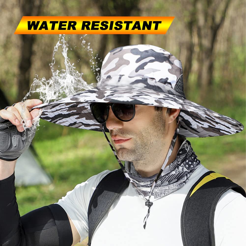 Wide Brim Sun Hat for Men & Women - UPF 50+ UV Protection Fishing Bucket Hat, Safari & Cowboy Style Summer Outdoor Hat | Perfect for Beach, Hiking, Gardening & Travel