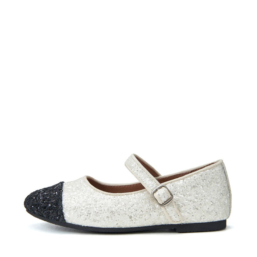 Baby Glitter Shoes - White & Black Sparkly Infant Footwear for Special Occasions & Photo Shoots