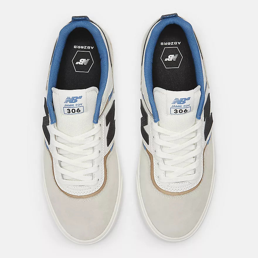 New Balance Numeric Jamie Foy 306 NM306TWC Skate Shoes - Sea Salt/Blue Colorway - Durable Skateboarding Sneakers for Street & Park Skating