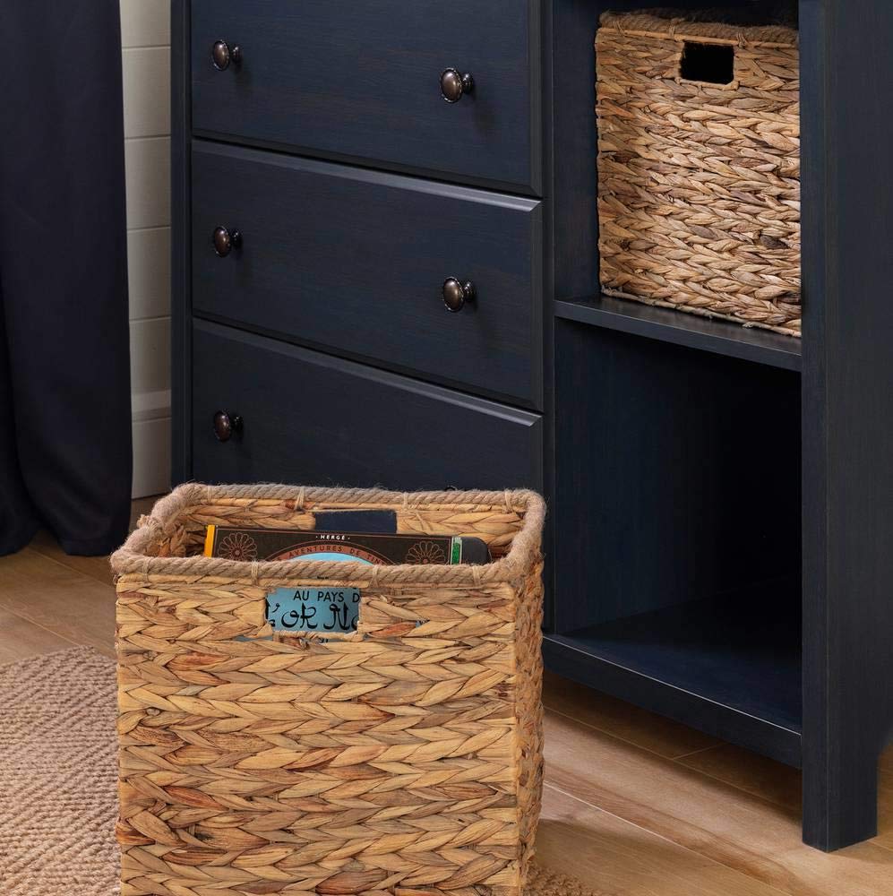 South Shore Cotton Candy 3-Drawer Dresser with Baskets - Blueberry - Kids Bedroom Storage Organizer for Clothes, Toys & Accessories - Perfect for Nursery, Playroom or Dorm Room