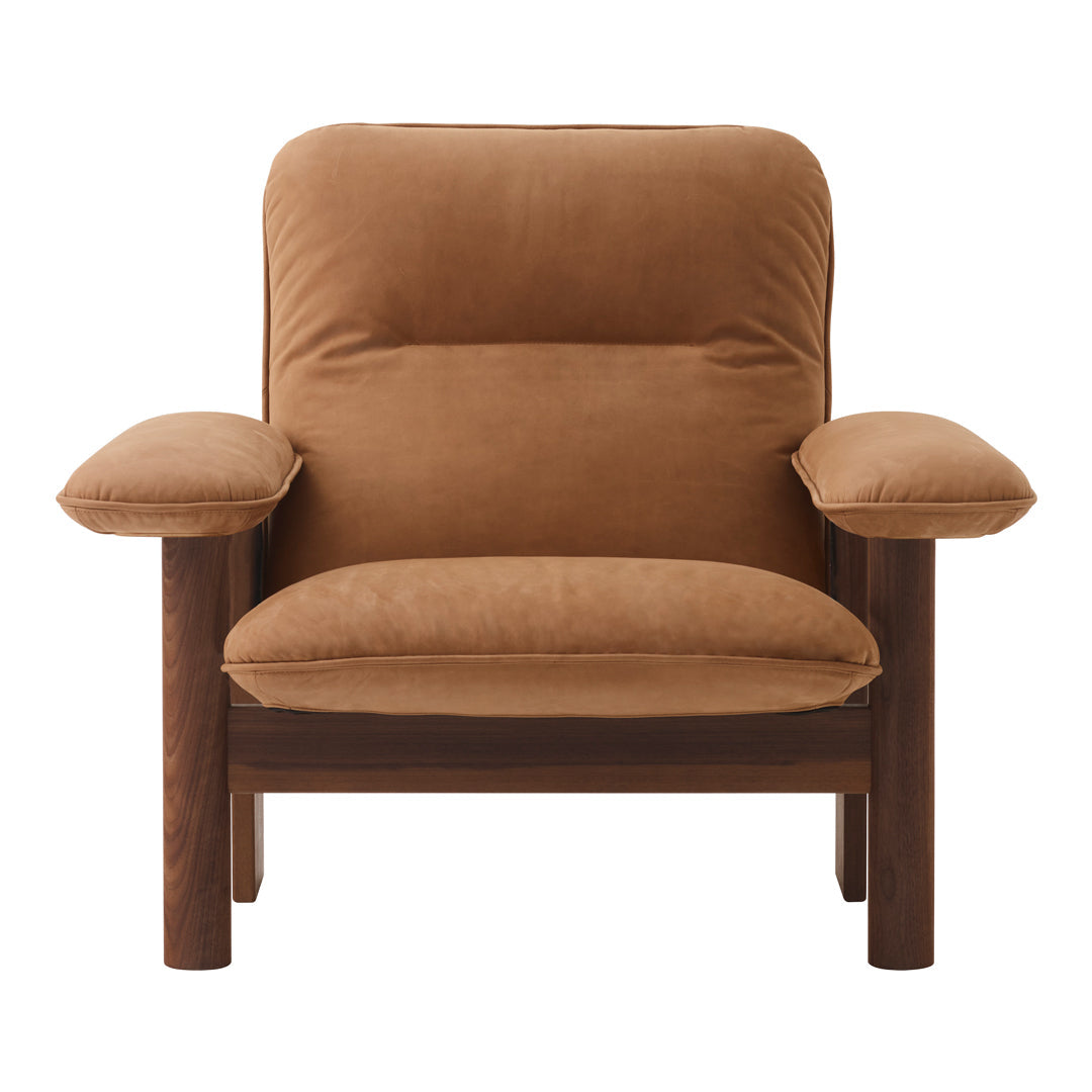 Brasilia Lounge Chair - Mid-Century Modern Accent Chair for Living Room, Bedroom & Office - Comfortable Upholstered Armchair with Wooden Legs