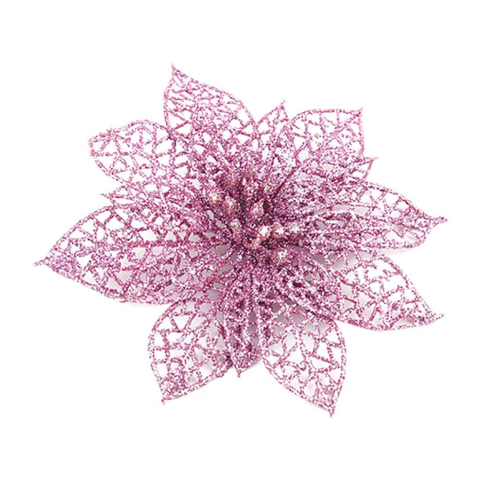 Artificial Flower Ornaments - Realistic Christmas Tree Decorations for Home, Winter & Kitchen Decor - Perfect for Holiday Parties, Gift Wrapping & Festive Table Settings