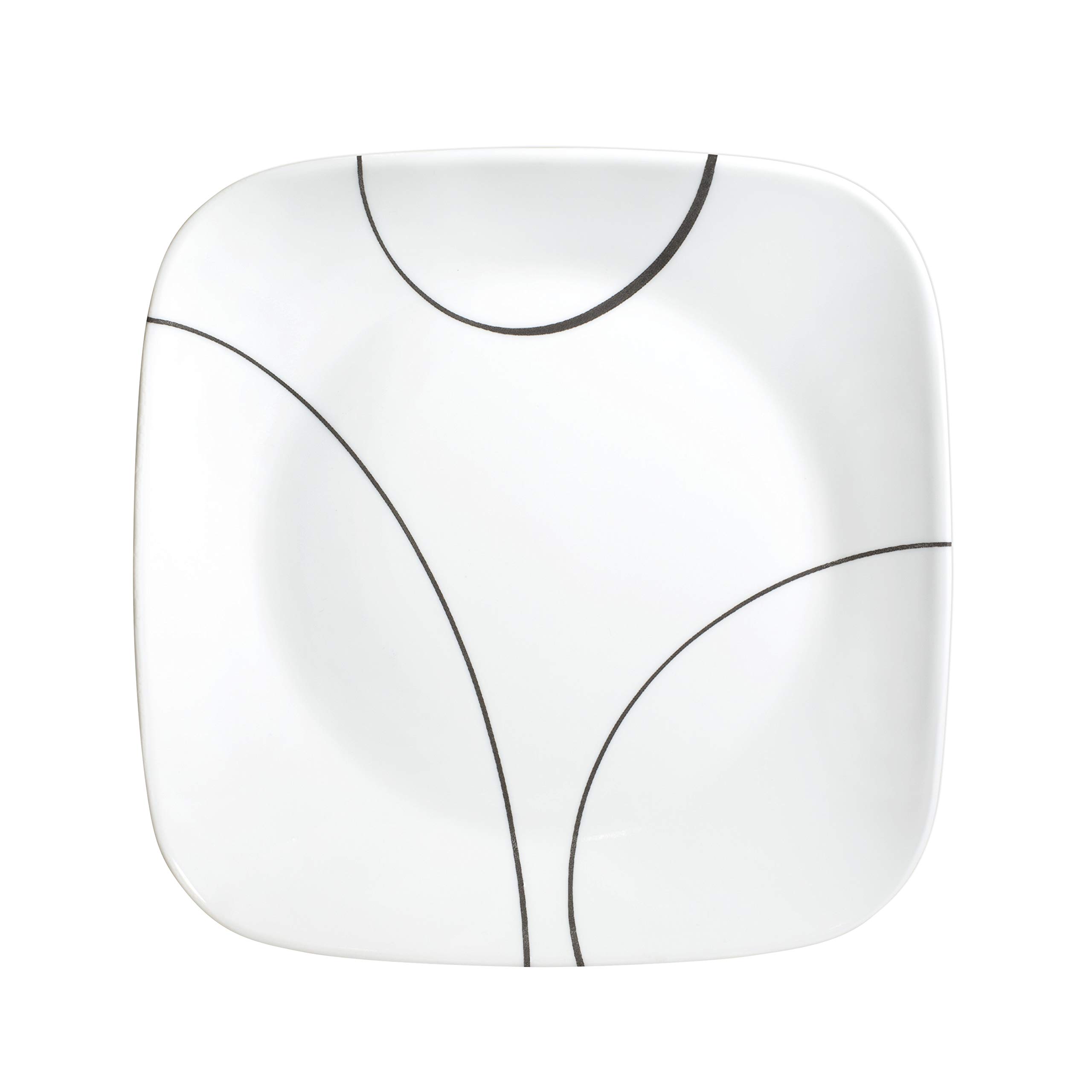 Corelle 18-Piece Dinnerware Set for 6 - Triple Layer Chip Resistant Glass Plates & Bowls - Lightweight Square Dishes - Modern Simple Line Design - Perfect for Everyday Meals, Family Dinners & Entertaining Guests
