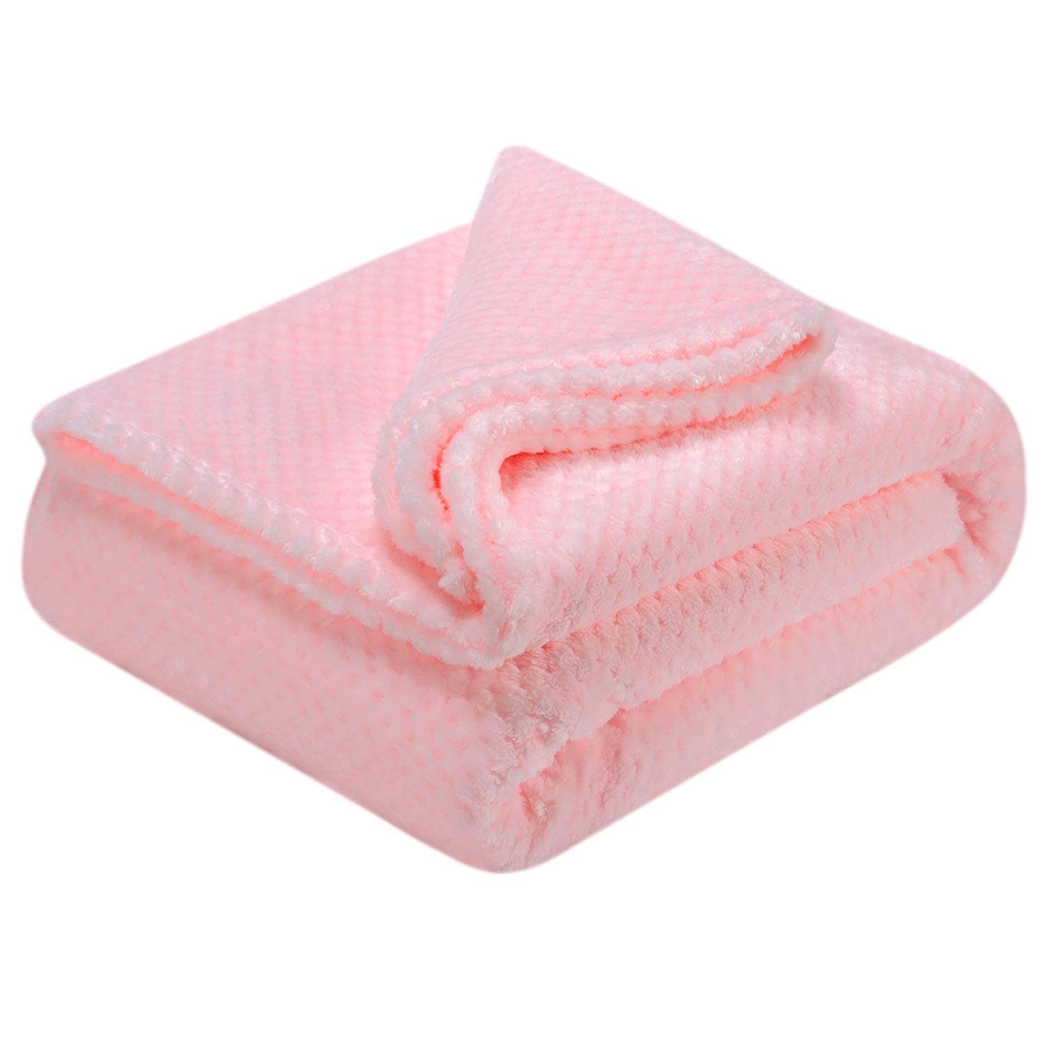 Soft Plush Fleece Throw Blanket for Adults & Kids - Warm Cozy Blanket for Bed, Couch, Sofa, Travel, Camping - Perfect for Indoor & Outdoor Use (60x80 Inches, Baby Pink)