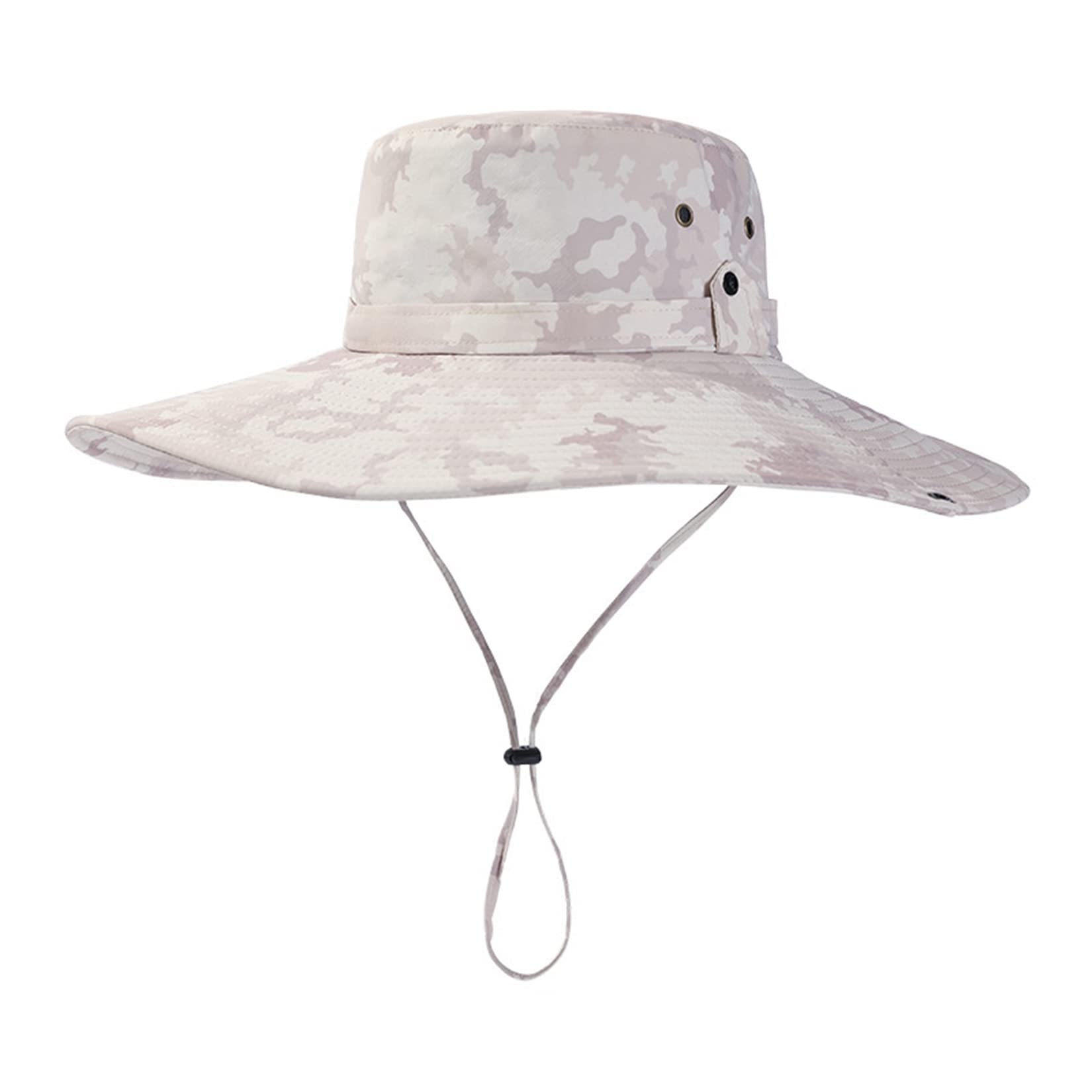 Men's Outdoor Fishing Hat with Wide Brim - Breathable Mesh Camo Sun Hat for UV Protection - Perfect for Beach, Hiking & Fishing Trips