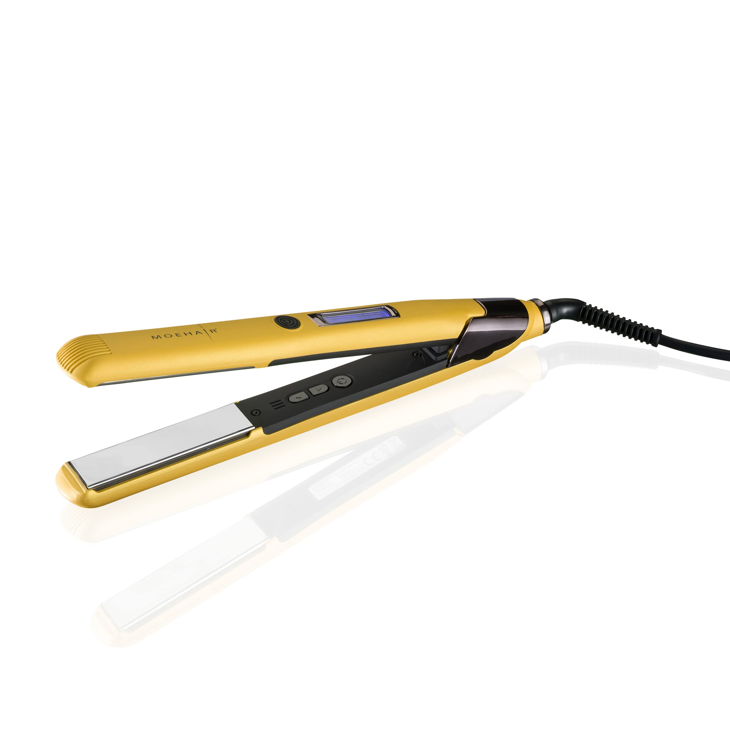 Moehair TRIO Hair Straightener Kit with Thermal Shield Spray (8 Fl Oz) & Leave-In Conditioner (12 Fl Oz) - Professional Flat Iron for Smooth, Shiny Hair at Home or Salon
