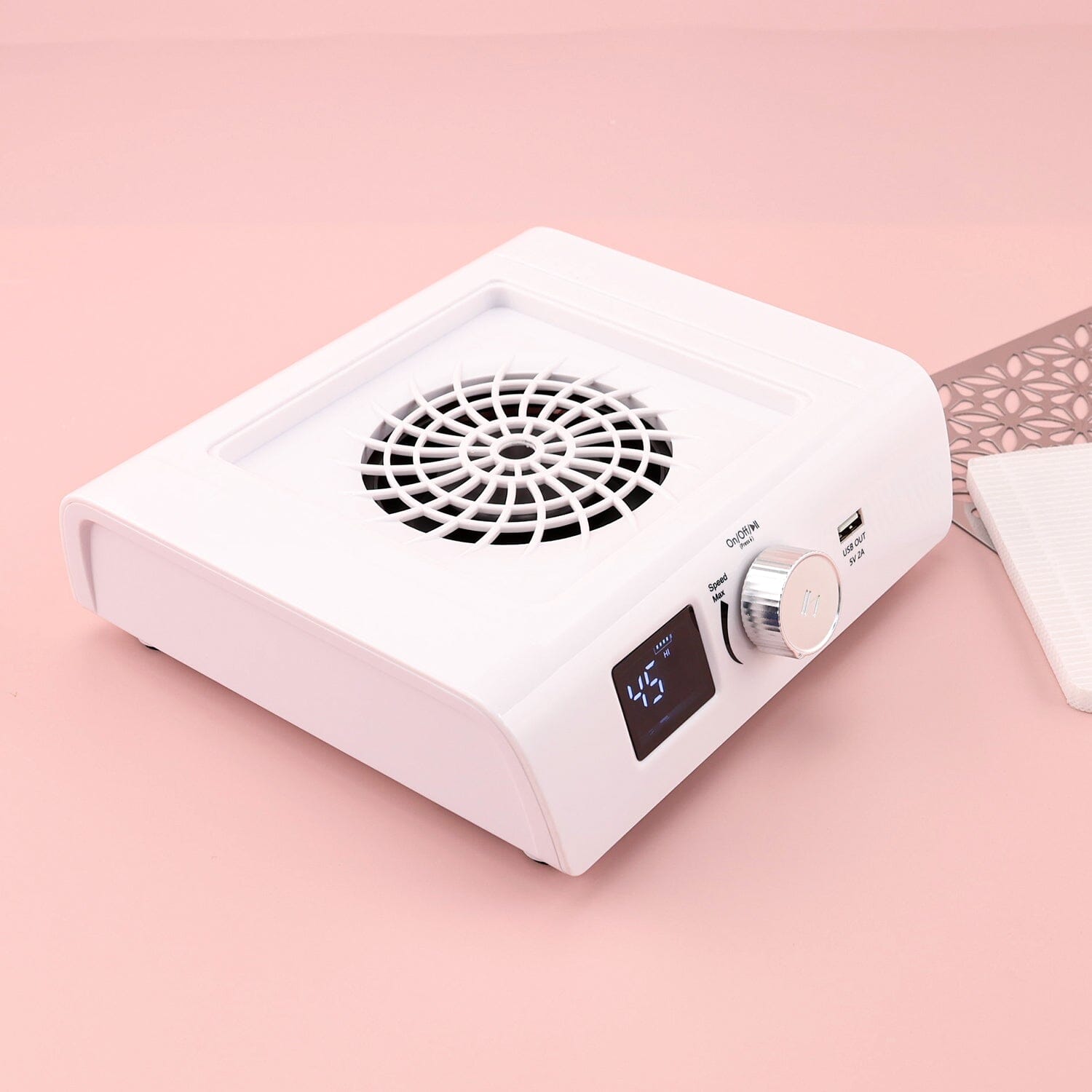 Rechargeable Brushless Pro Nail Dust Collector - Portable Nail Salon Vacuum for Manicure & Pedicure Dust Removal at Home or Professional Use