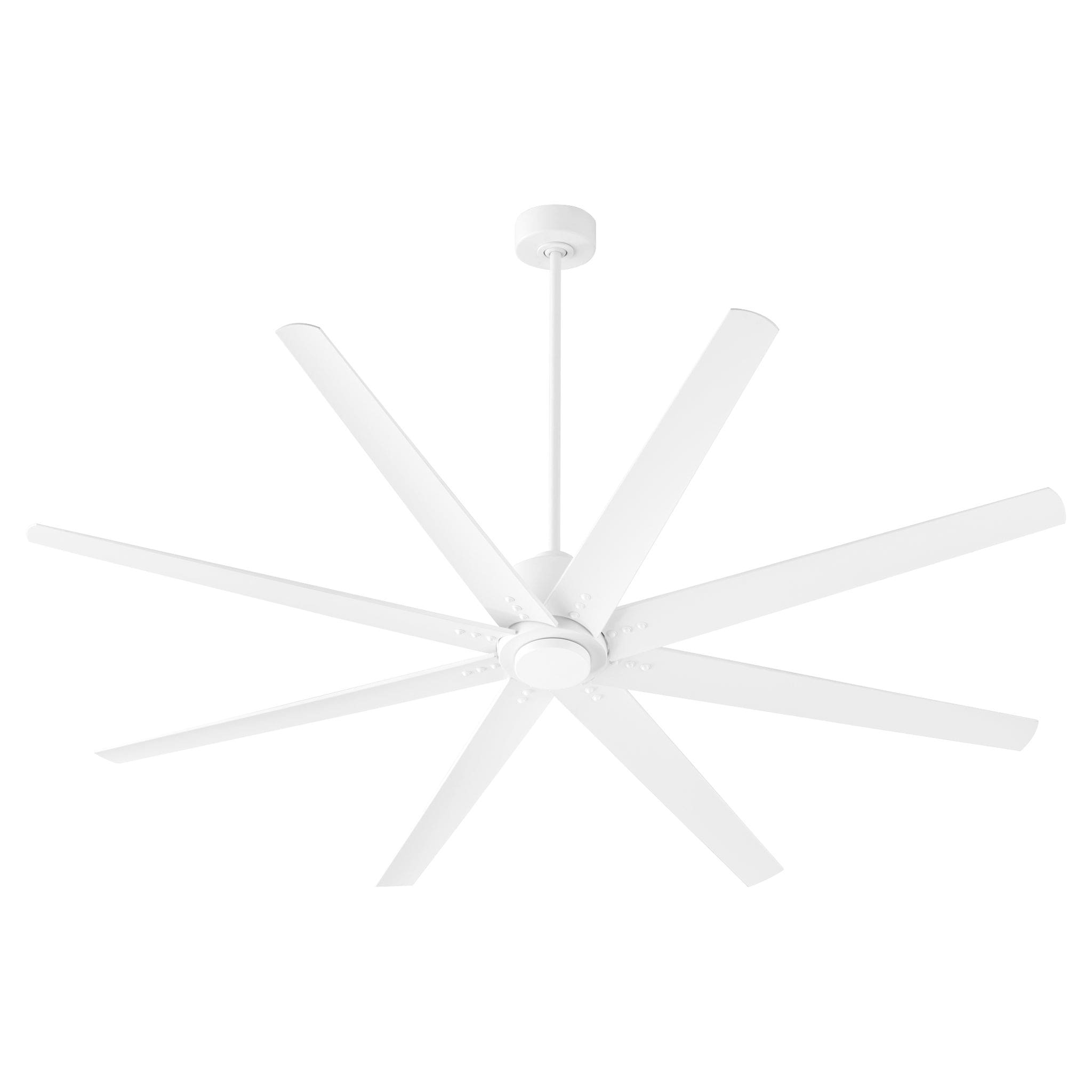 Oxygen FLEET 3 108 6 White 72 Inch Ceiling Fan with Remote Control - 8 Blade Reversible 6-Speed Damp Rated Fan with Optional LED Light Kit - Perfect for Living Room, Bedroom, and Outdoor Covered Patios