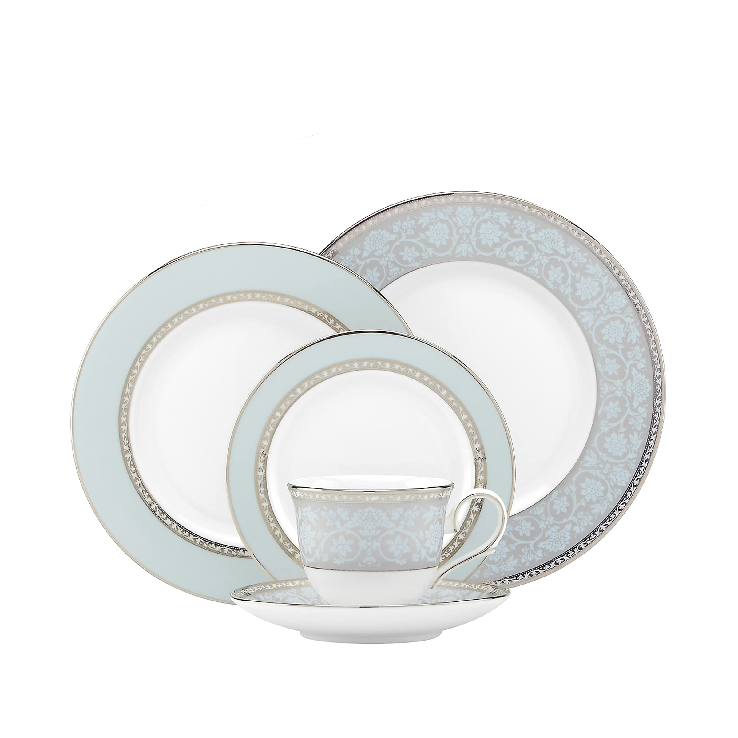 Lenox Westmore 5-Piece Dinner Plate Set - Elegant White Porcelain Tableware for Formal Dining & Special Occasions
