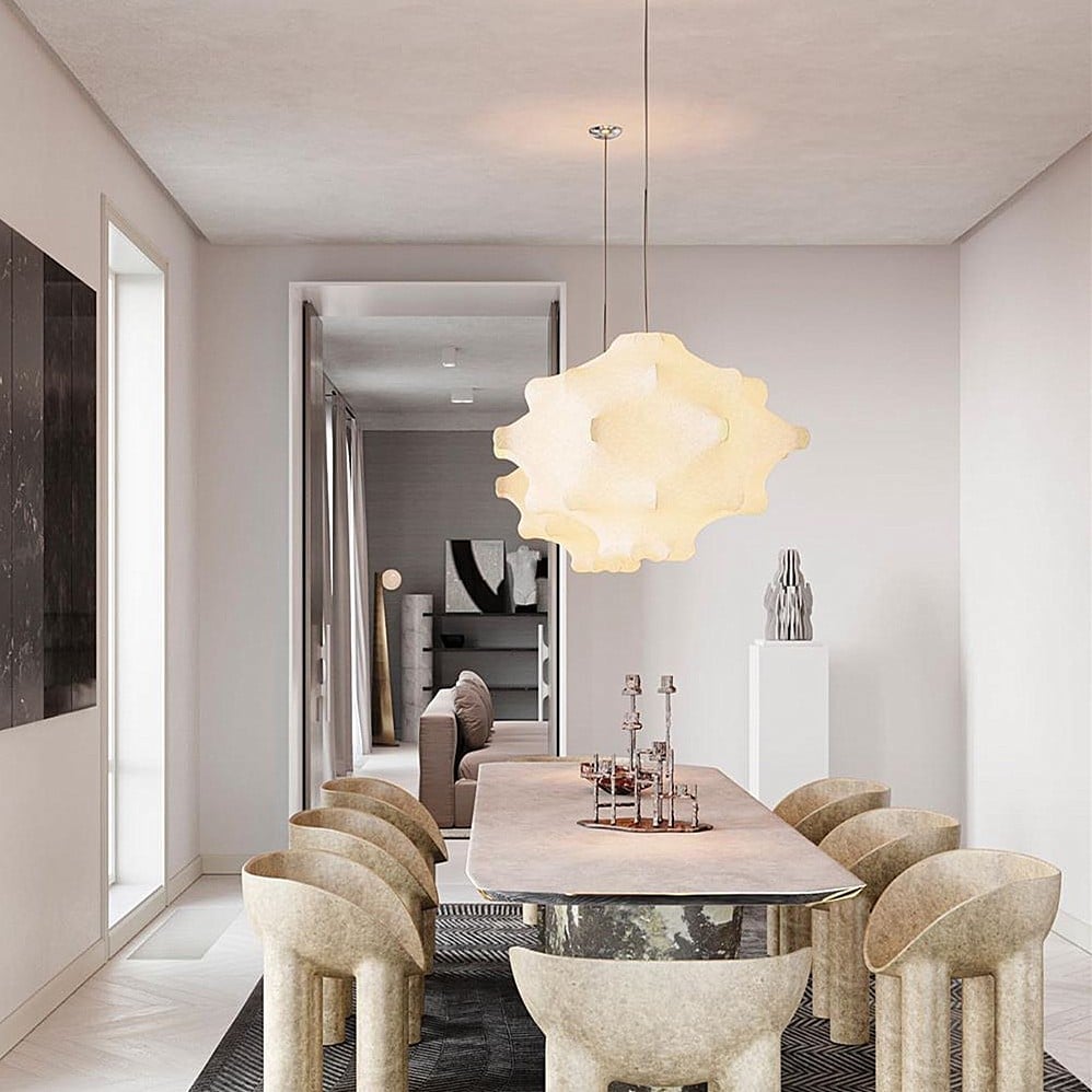 Cocoon Bloom Pendant Light - Modern Handwoven Rattan Hanging Lamp for Dining Room, Bedroom, or Living Room Decor