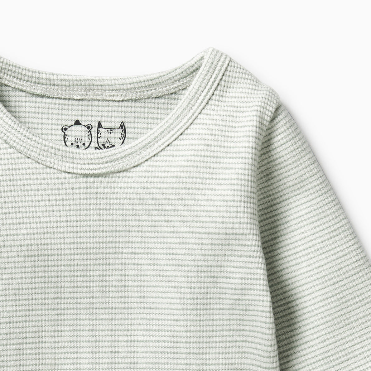 Organic Striped Ribbed Long Sleeve T-Shirt for Women - Soft Cotton Casual Top for Layering, Fall Outfits & Everyday Wear