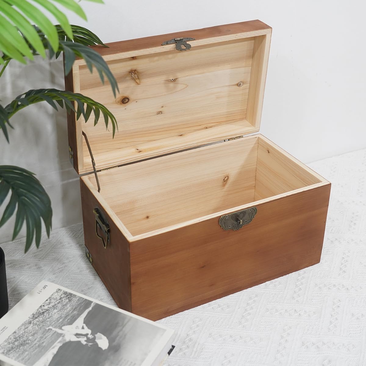 Solid Wood Storage Box for Jewelry & Crafts with Lid - Home Decor Organizer
