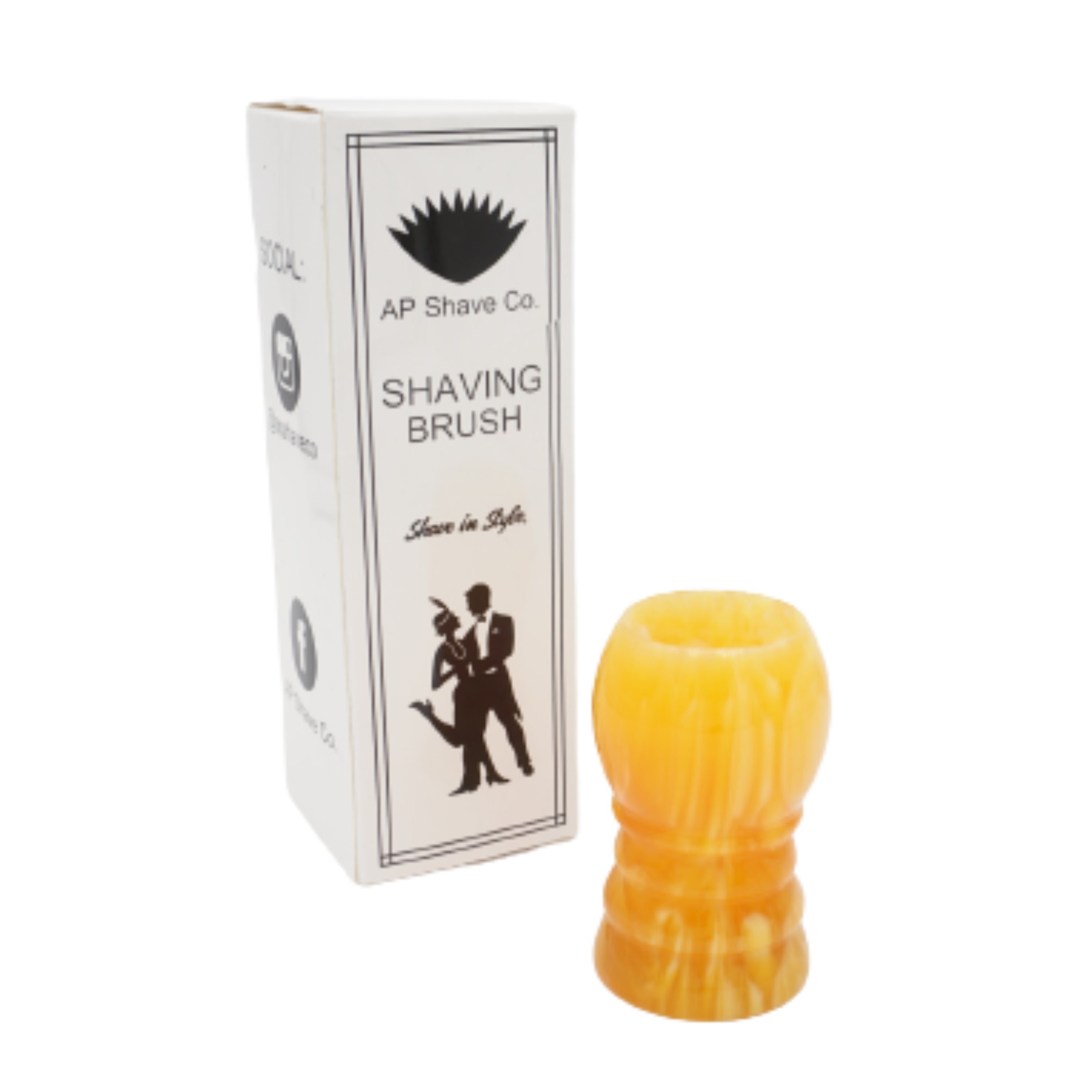Premium Amber Handcrafted Shaving Brush Handle for Wet Shaving - Fits 24mm & 26mm Knots - Perfect for Classic Barber Shaving & Luxury Grooming Gifts