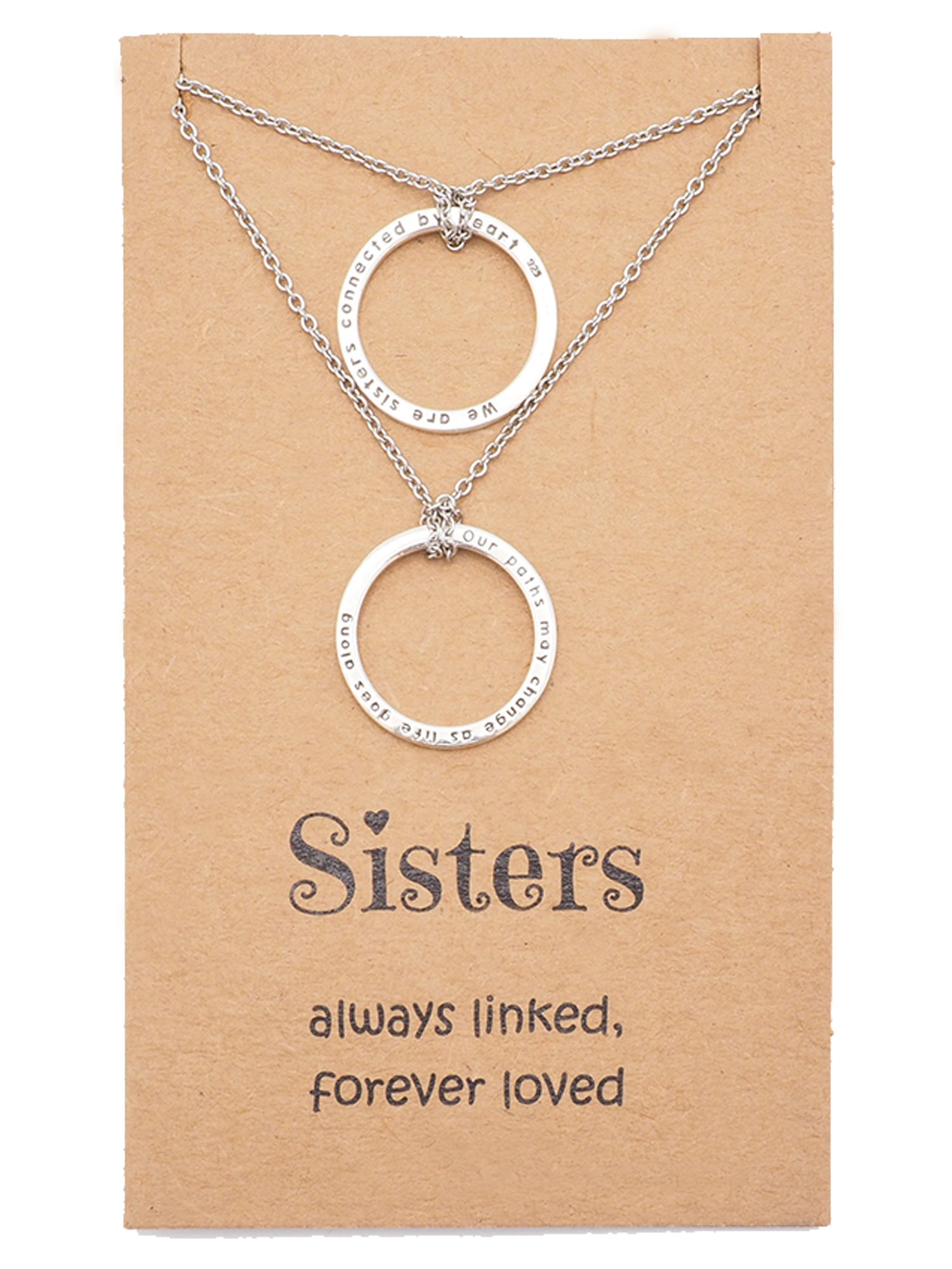 Sister Necklace Set of 2 - Meaningful Best Friend Gifts for Sisters, BFFs & Sister-in-Law - Handmade Birthday Jewelry for Women - Perfect for Anniversaries, Christmas & Special Occasions