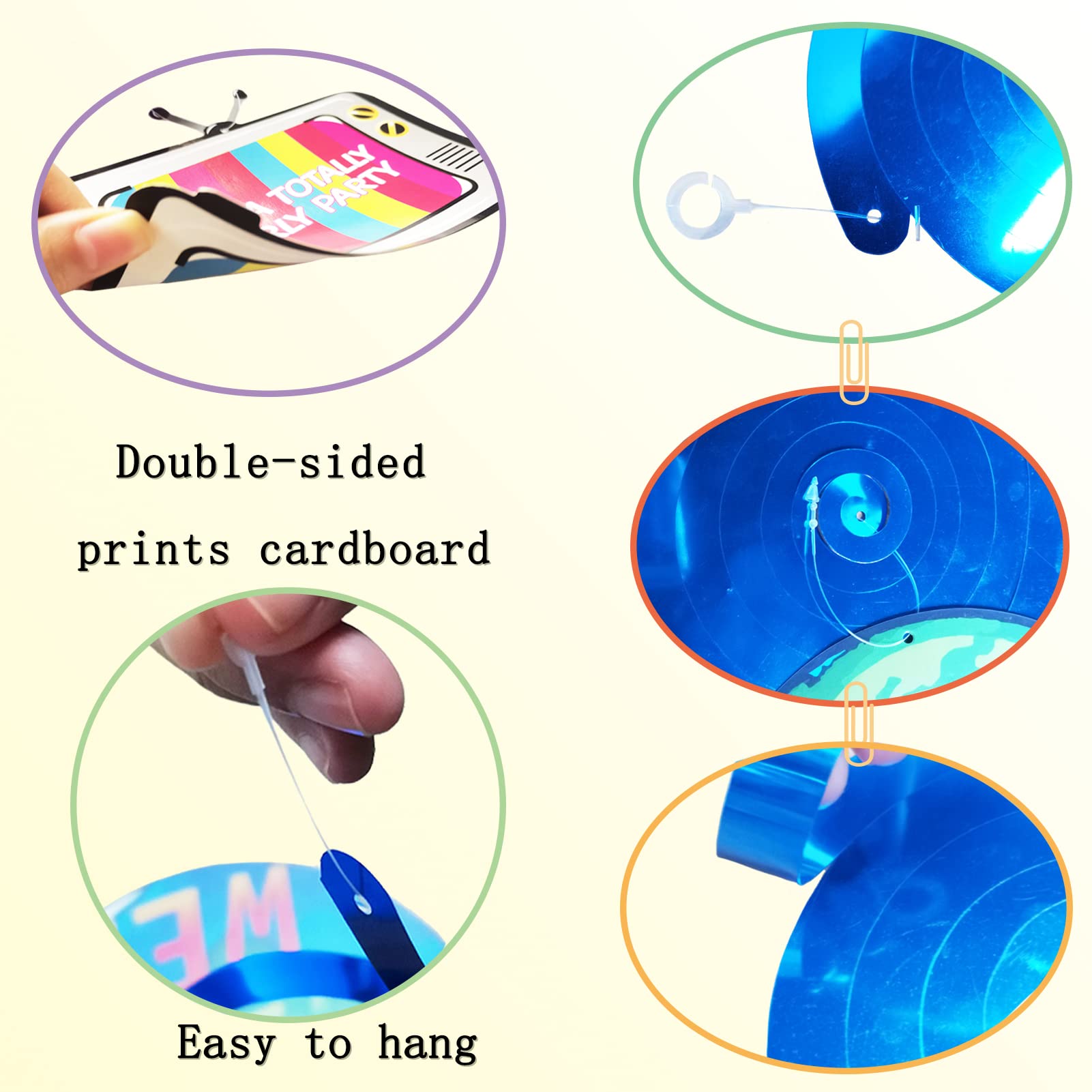 90s Party Decorations - 30 Pcs Hanging Swirls for 90s Theme Birthday, Back to 1990s Party Supplies - Perfect for Adult Retro Parties, School Dances & 90s Themed Events