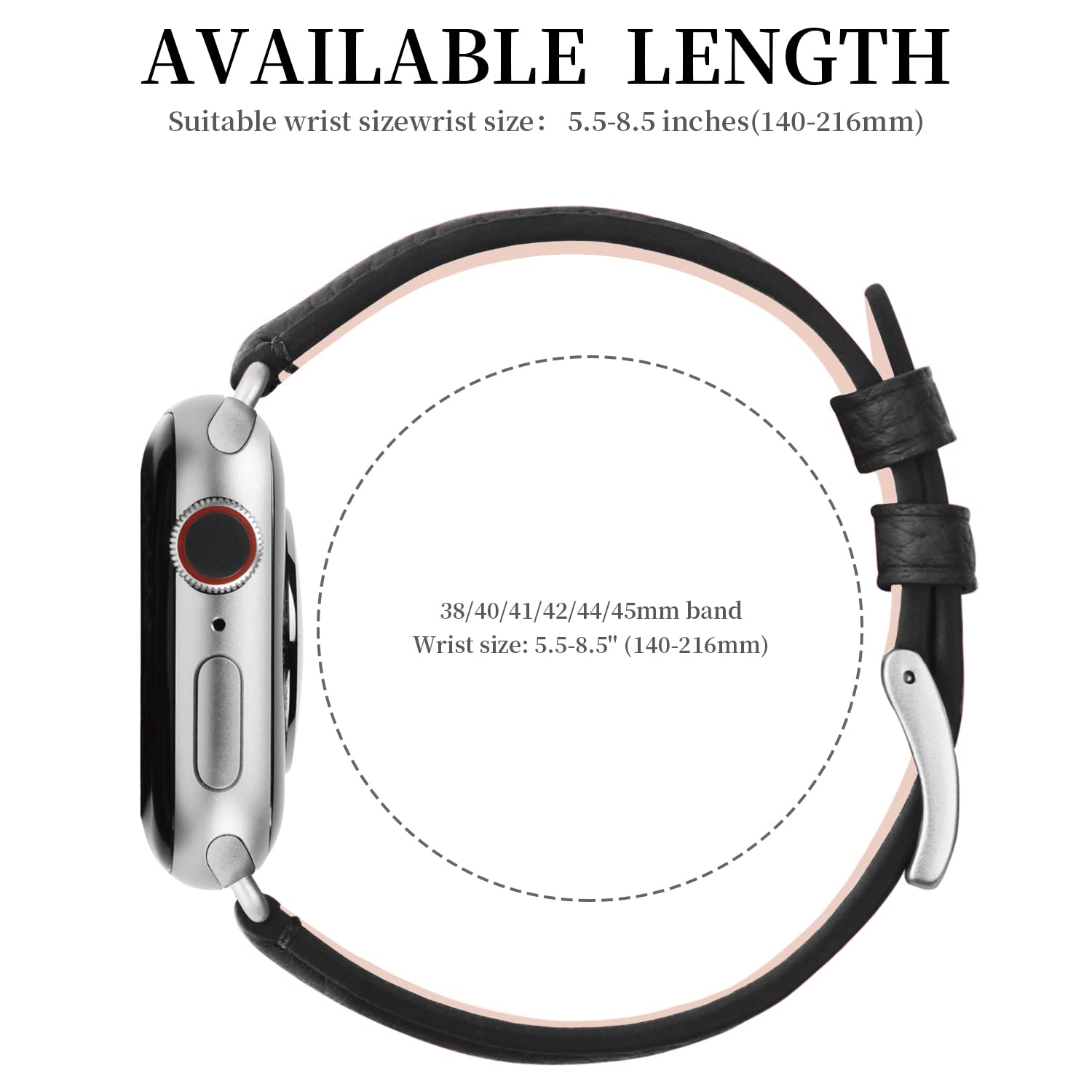 Fullmosa Genuine Leather Apple Watch Bands for 38mm 40mm 41mm 42mm 44mm 45mm 49mm - Compatible with iWatch Series 9/8/7/6/5/4/3/2/1/SE/Ultra - Elegant Dressy Strap with Protective Case - Perfect for Women's Work, Gym & Daily Wear
