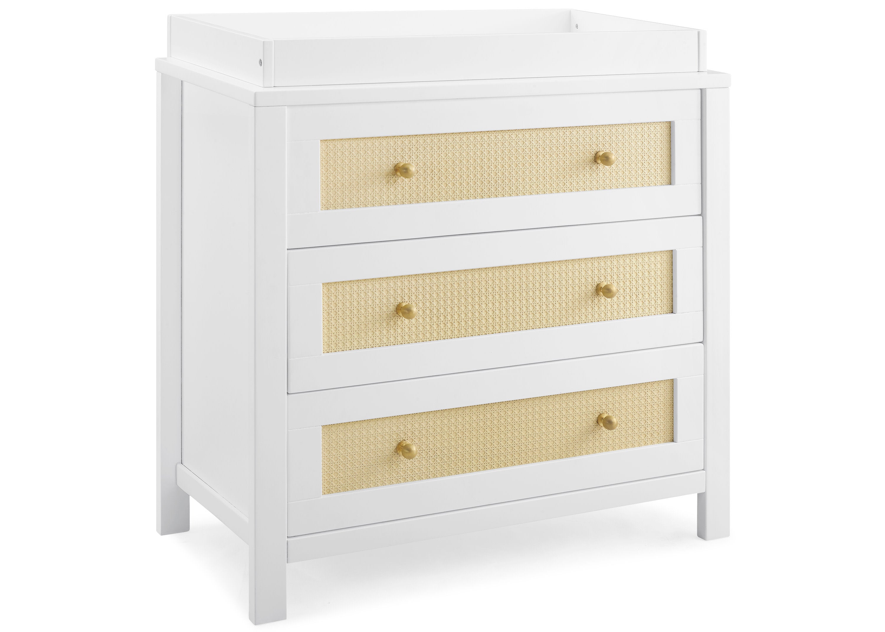 Theo 3 Drawer Dresser with Changing Top - Nursery Baby Changing Table & Storage Organizer for Kids Bedroom, Perfect for Diaper Changing and Baby Clothes Storage