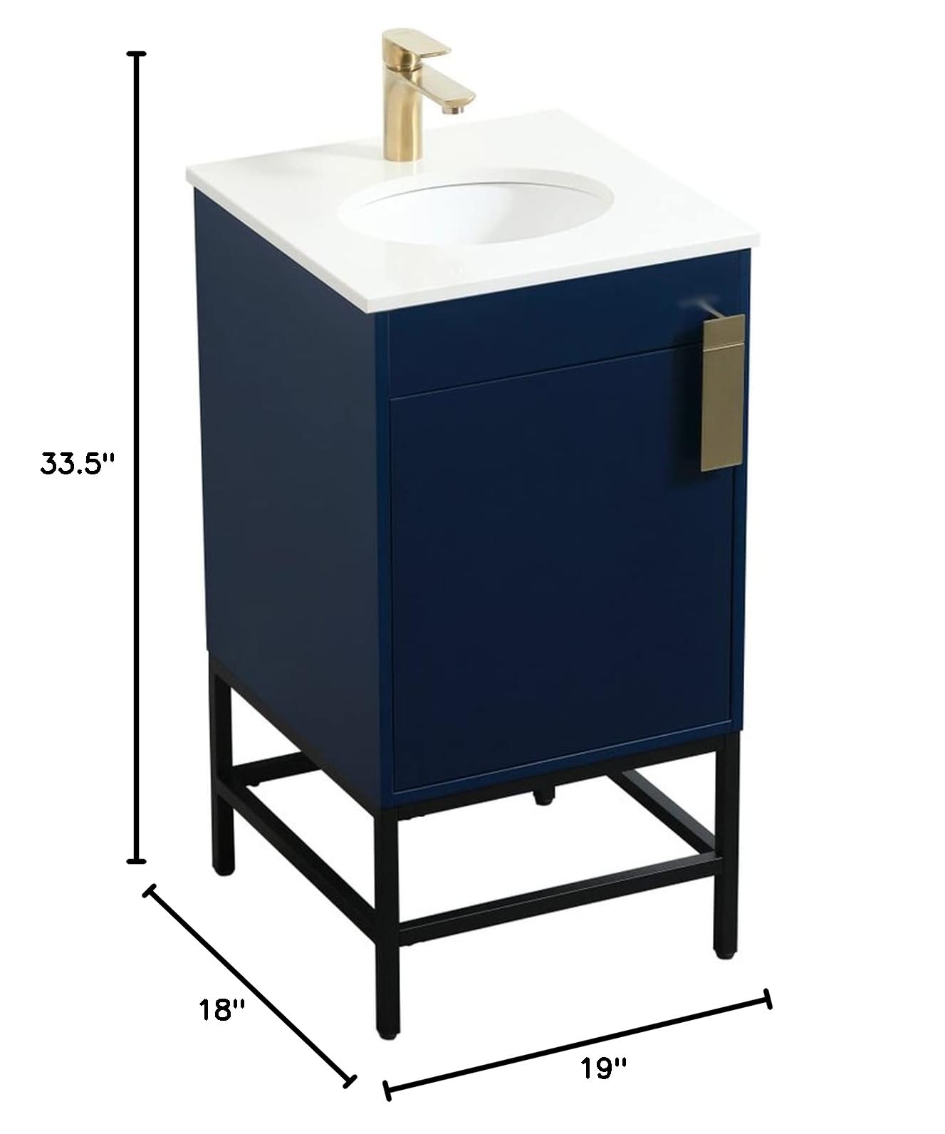 Modern 32-Inch Single Bathroom Vanity with Under Sink Storage - Elegant Black Bathroom Organizer Cabinet for Small Space & Apartment Decor