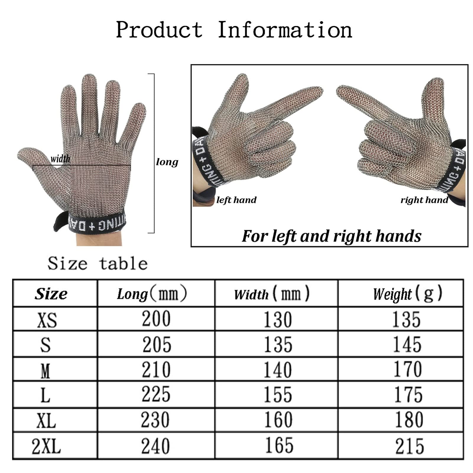 Cut-Resistant Stainless Steel Chainmail Gloves for Mechanics - Slip-Proof Safety Work Gloves (XS) - Ideal for Metal Fabrication, Woodworking & Industrial Protection
