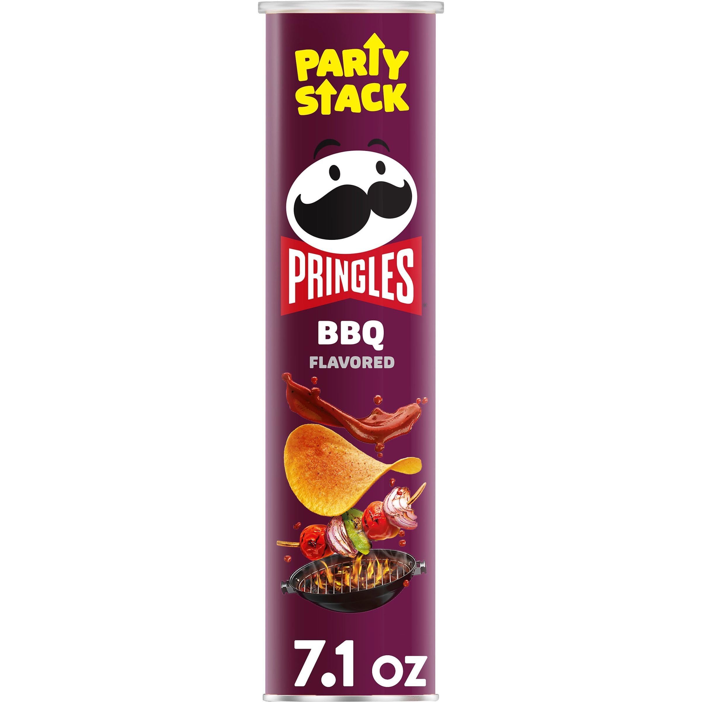 Pringles BBQ Flavored Potato Crisps Chips - 7.1oz Can (Pack of 1) | Crunchy Lunch Snacks, On-The-Go Treats & Party Food | Perfect for Picnics, Road Trips and Game Nights