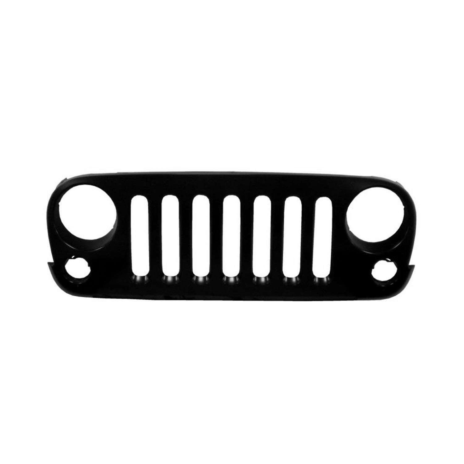 2007-2017 Jeep Wrangler Grille Replacement - Primed Black PP Plastic CH1200313C - Perfect for Off-Roading & Custom Upgrades