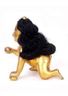 Premium Laddu Gopal Hair Wig for Baby Krishna Doll - Natural Synthetic Hair, Size No.1 (Set of 1) - Perfect for Janmashtami Decorations & Hindu Temple Offerings