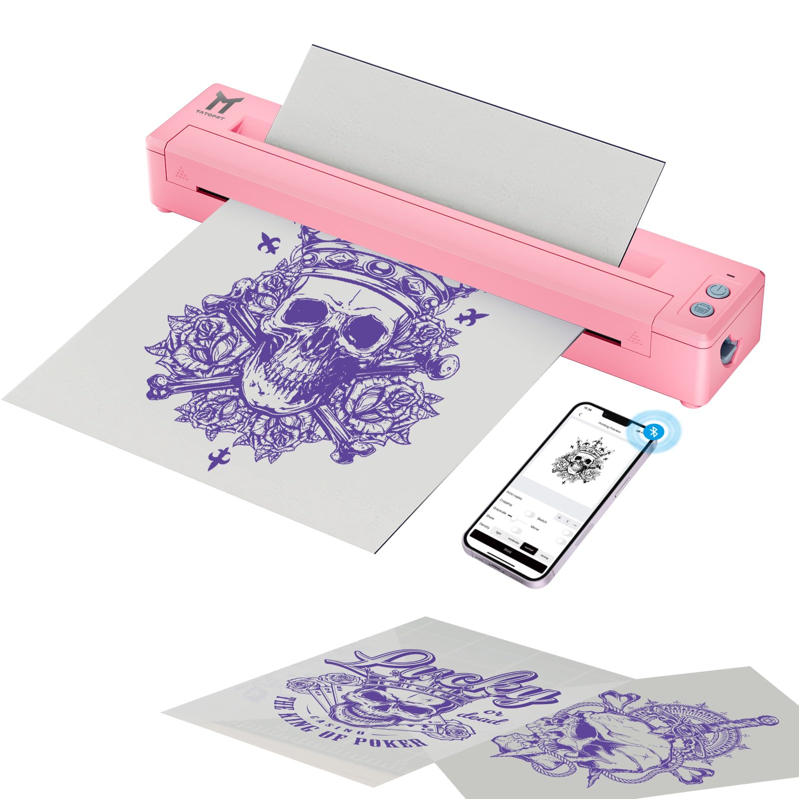 Wireless Tattoo Stencil Printer Machine - Bluetooth Thermal Portable Tattoo Transfer Kit for Artists & Beginners | Perfect for Tattoo Studios, Home Use & Professional Tattooing