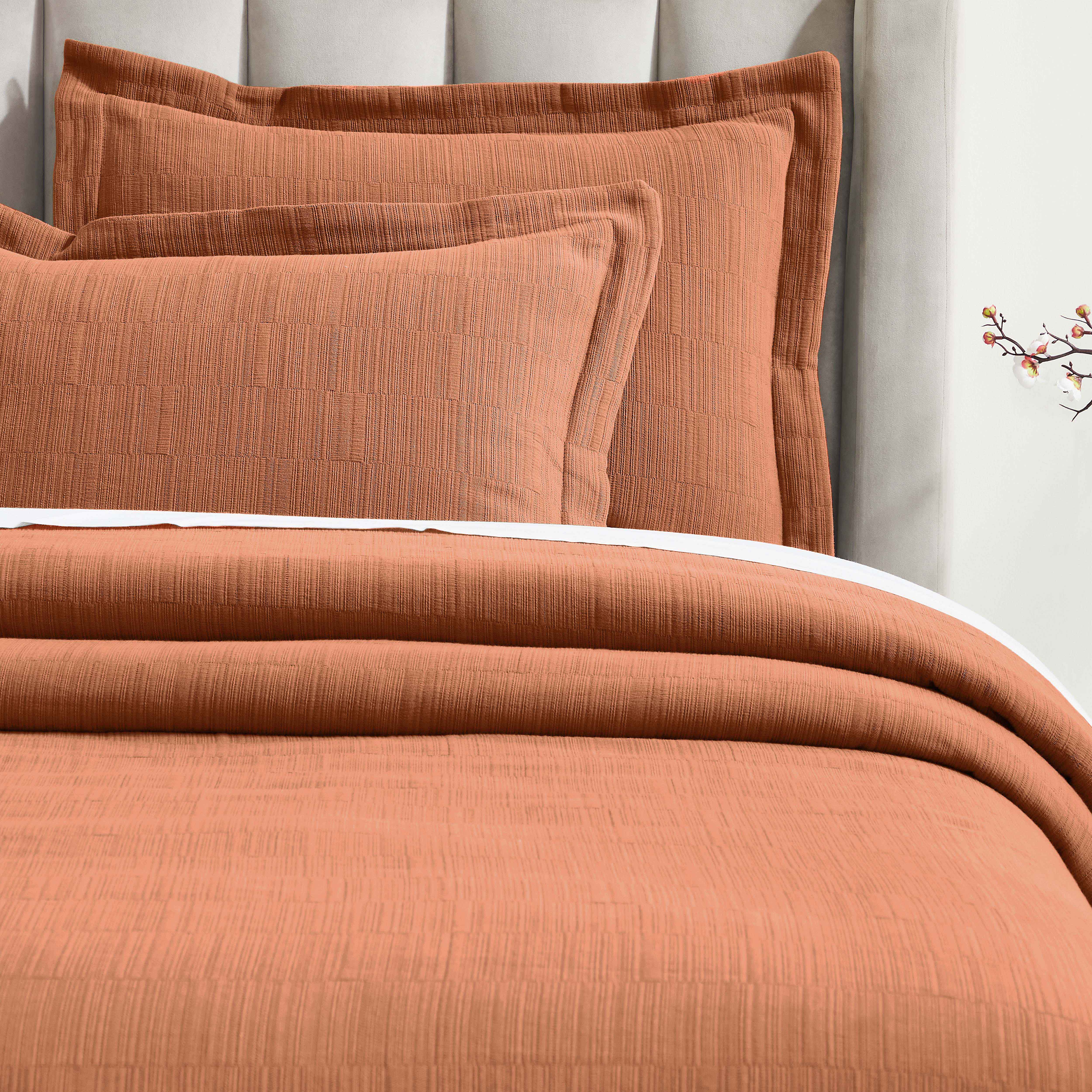 Premium Zenith Cotton Medium Weight Matelasse Bedspread & Sham Set - Queen Size, Luxury Textured Bedding for Master Bedroom & Guest Room Decor
