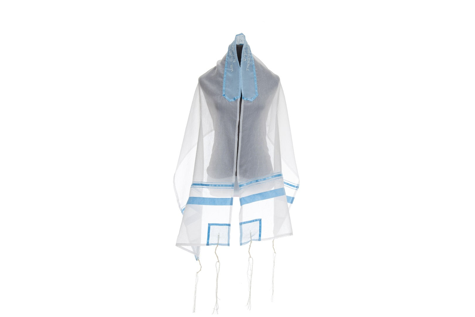 Blue Paisley Tallit for Women | Elegant Bat Mitzvah Prayer Shawl | Sheer Lightweight Tallit for Girls | Perfect for Synagogue Services, Jewish Ceremonies & Special Occasions