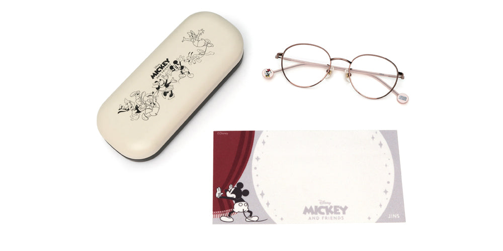 JINS x Disney Minnie Mouse 135 Eyeglasses - Cute Cartoon Optical Frames for Women & Girls | Perfect for Daily Wear, Cosplay & Disney Fans Collection