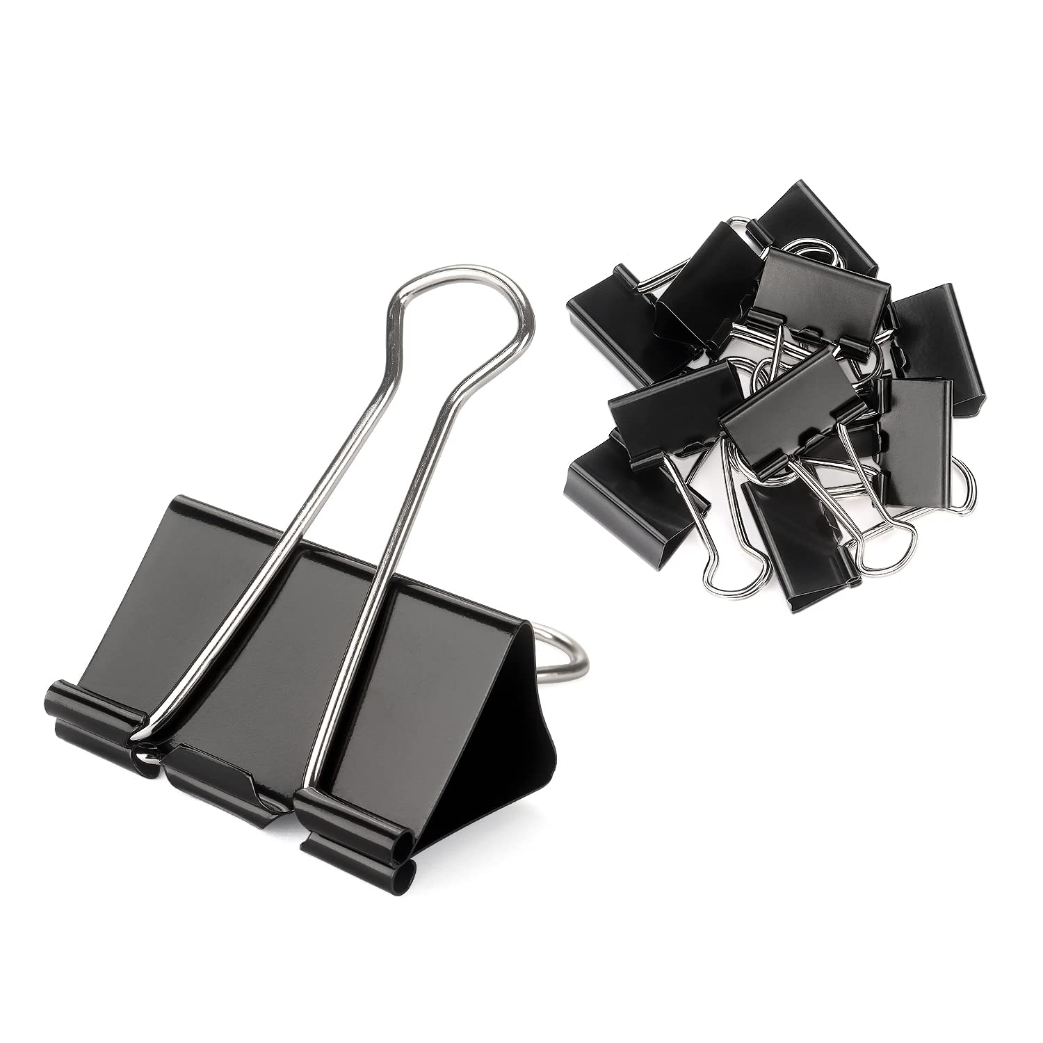 ZZTX 1.0 Inch Black Binder Clips - 36 Pack Small Paper Clamps for Office, School, Home & Organizing Documents | Durable Metal Clips for Files, Notes, Photos & Crafts