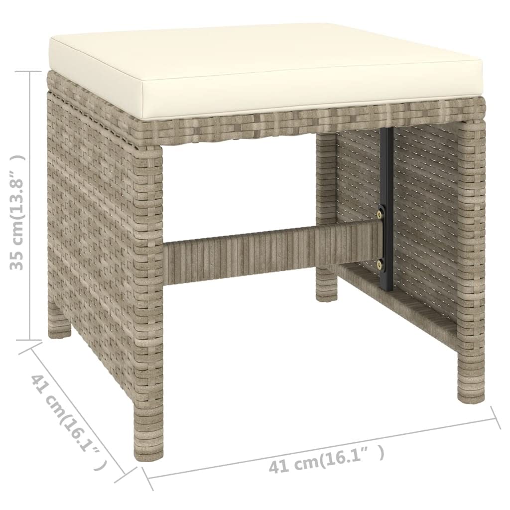 6-Piece Patio Dining Set with Cushions - Durable Poly Rattan Furniture in Beige (116 lbs) - Perfect for Outdoor Entertaining, Backyard BBQs, and Garden Relaxation