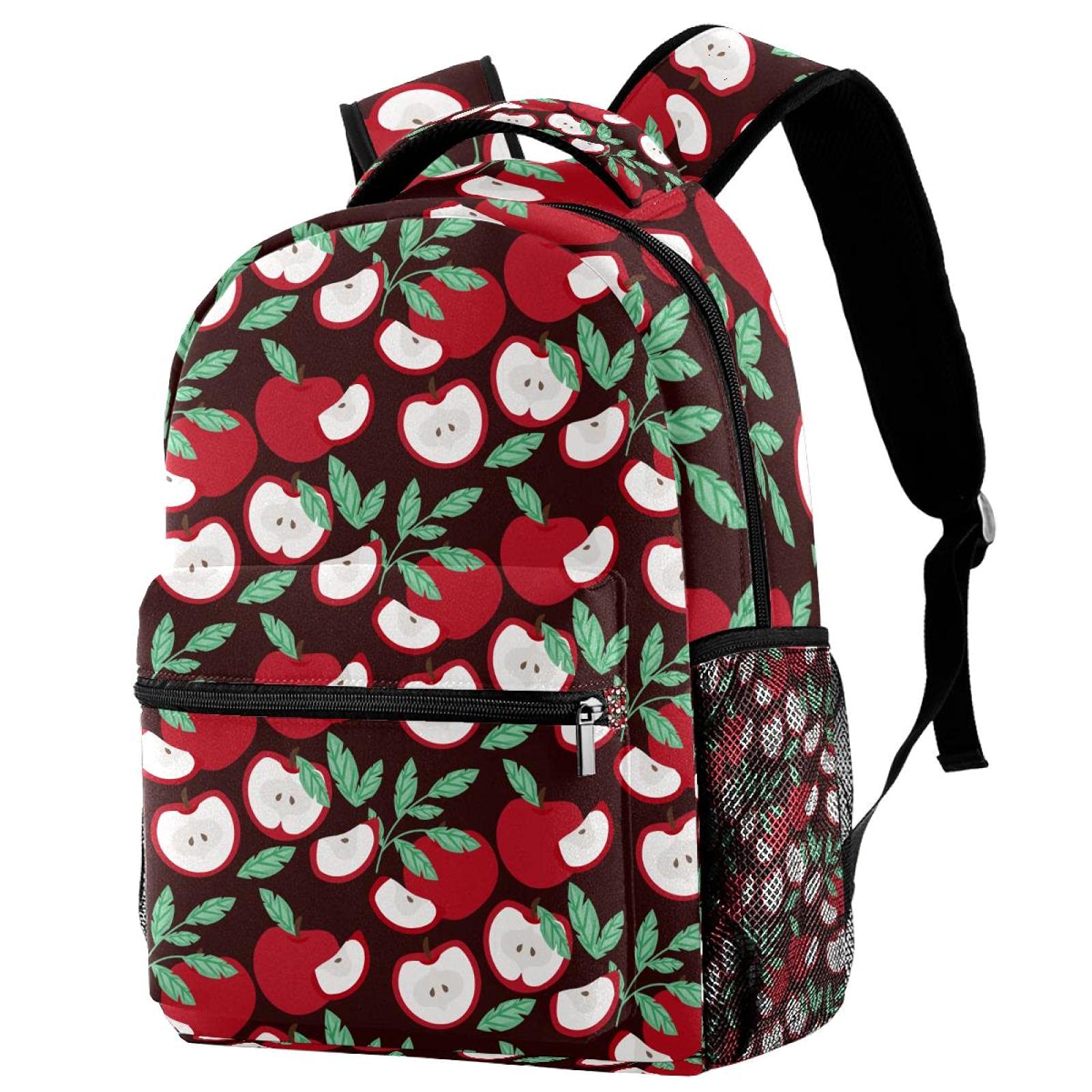 Red Apples Print Backpack - Lightweight Double Strap Laptop Bag for Women & Men, Waterproof Daypack for School, Work, Travel & Outdoor Activities