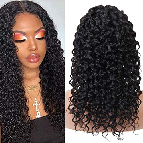 Kinky Curly Lace Front Wigs Human Hair - Pre Plucked Hairline with Baby Hair | 150% Density Natural Black Women's Wigs (10 Inch) | Perfect for Daily Wear, Cosplay & Special Occasions