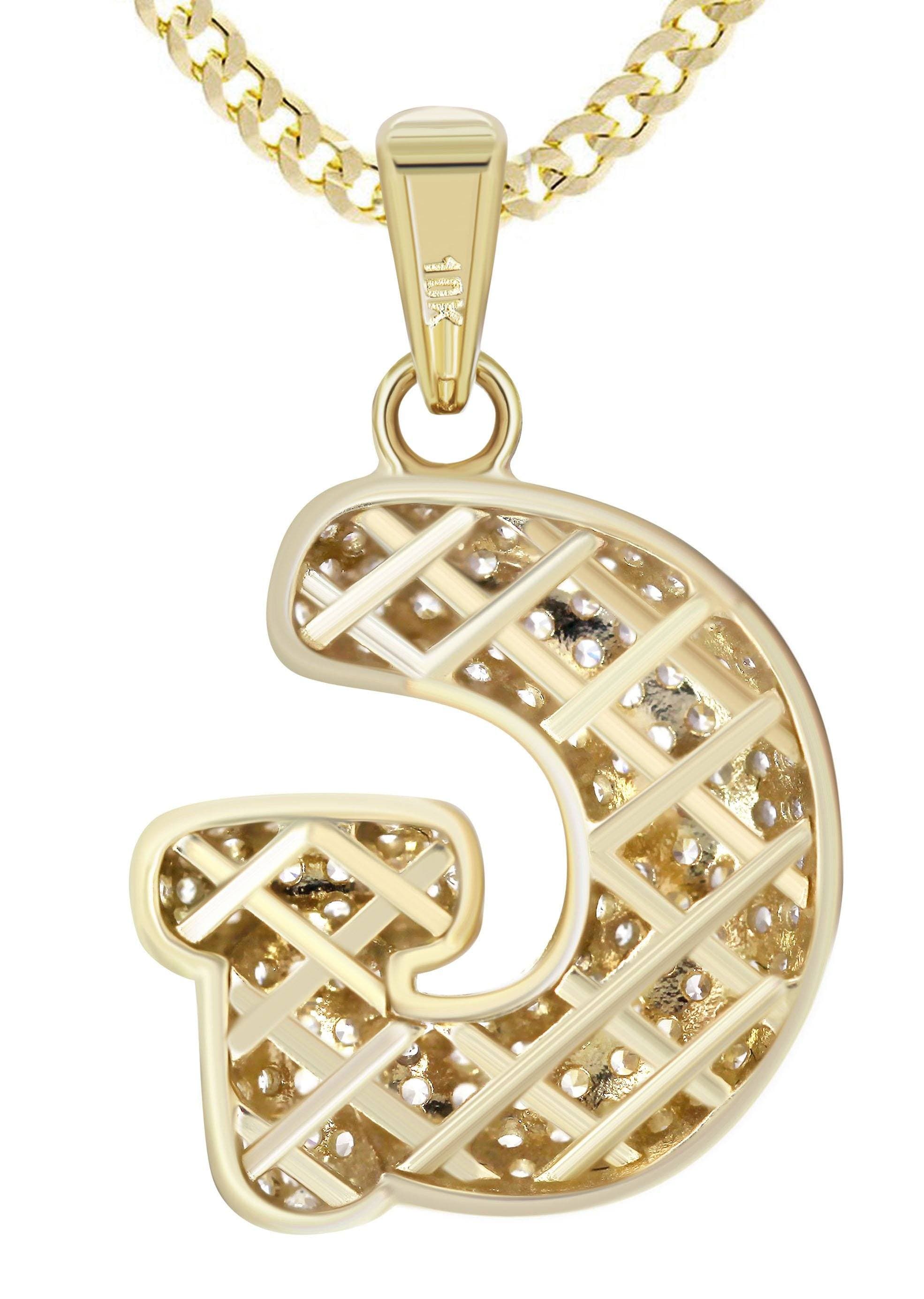 10K Yellow Gold Bubble Letter G CZ Necklace for Women - 13.8 Grams | Elegant Layering Pendant for Casual Wear, Gifts & Special Occasions