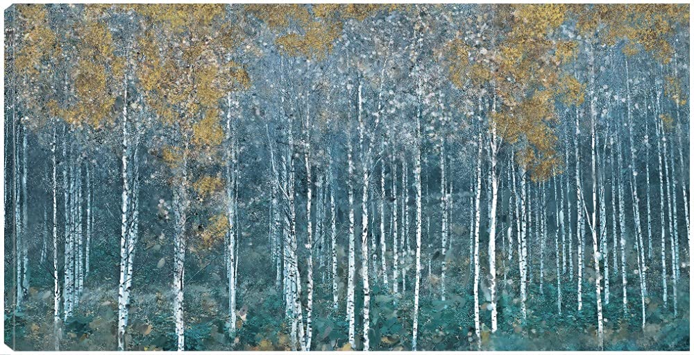 Golden Grove Canvas Wall Art - Hand Painted Fine Art Decor for Living Room, Bedroom, Office & More - 40x21 Inches - Ready to Hang - Perfect for Home, Kitchen, Bathroom & Commercial Spaces