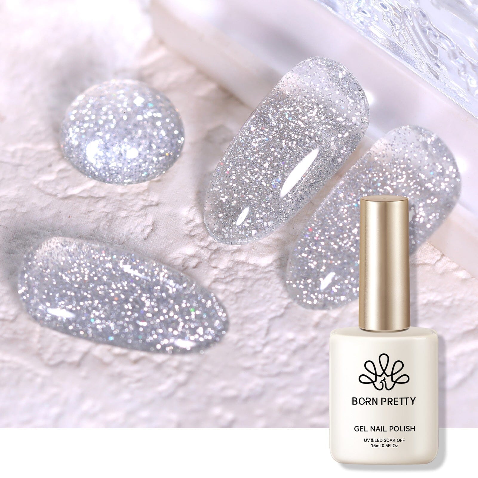 15ml Jelly Reflective Glitter Gel - Shimmering Nail Art & Body Glitter for Parties, Festivals, and Cosplay