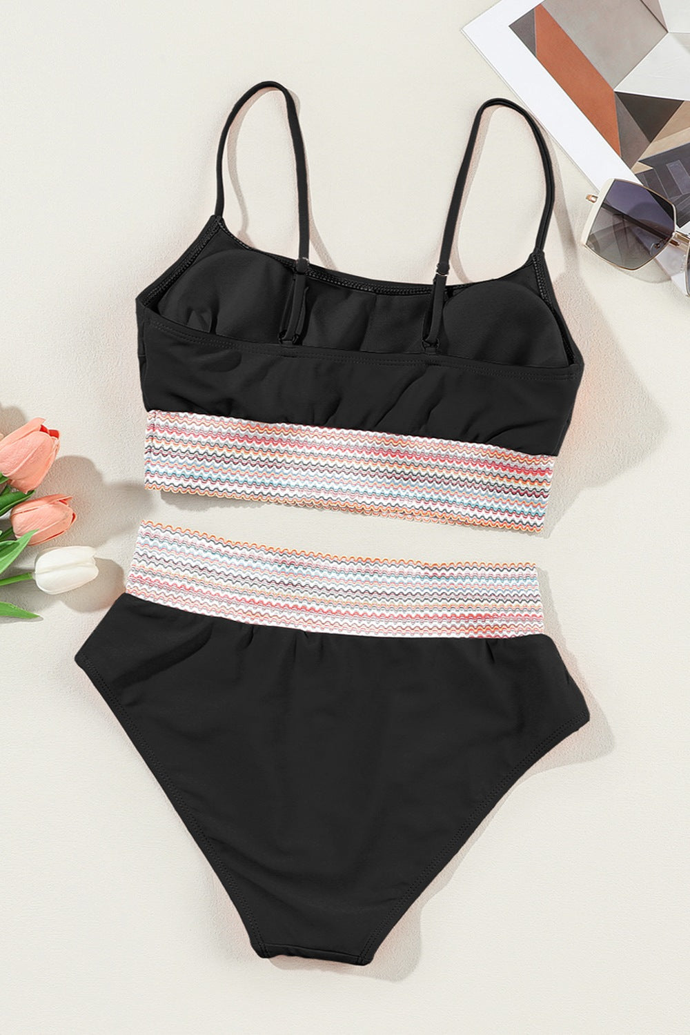 Women's Scoop Neck Spaghetti Strap Two Piece Swimwear Set - Sexy Bikini for Beach Vacation & Pool Party