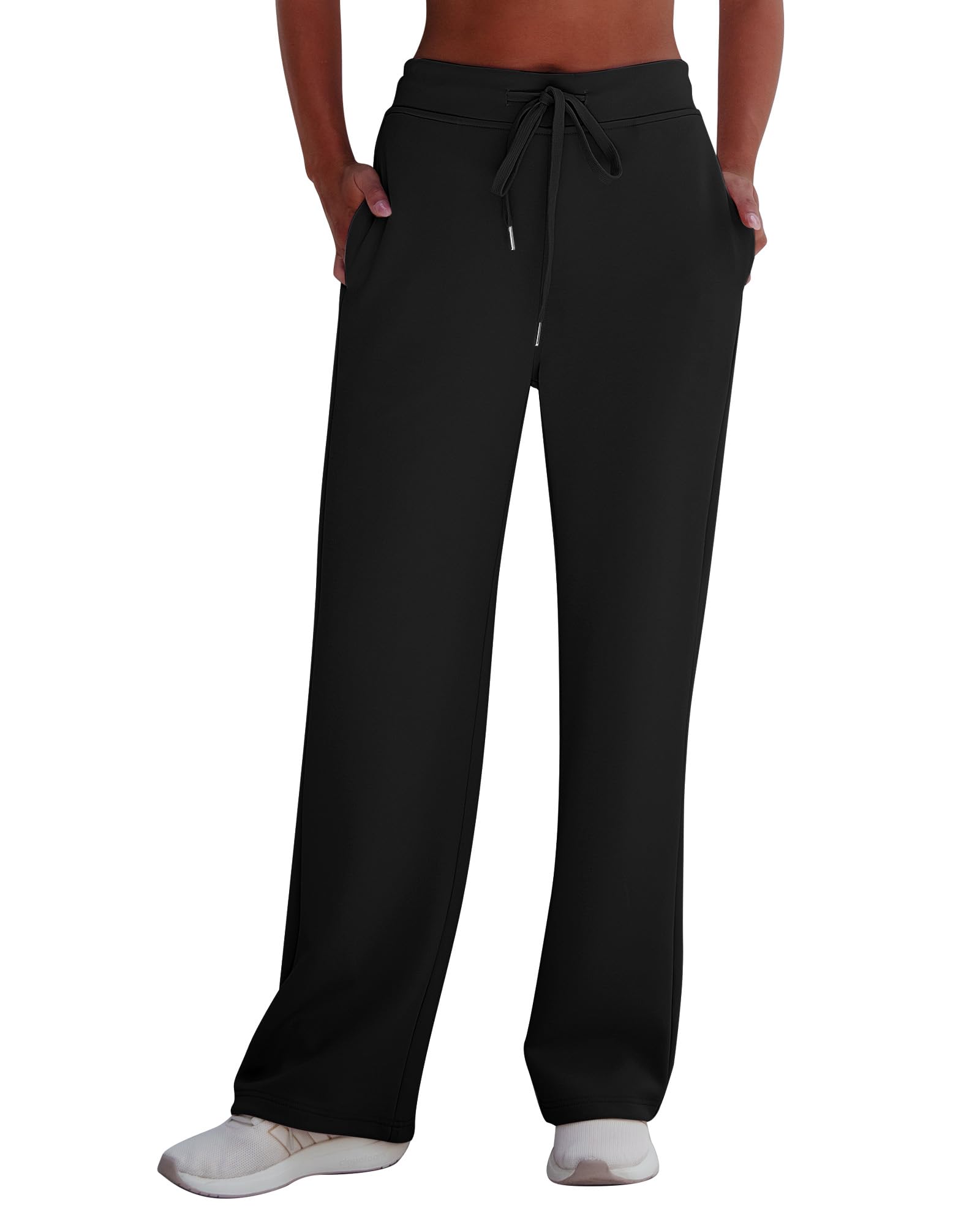 GRAPENT Women's High Waisted Wide Leg Sweatpants - Trendy Baggy Lounge Pants with Drawstring for Athleisure & Casual Wear | Perfect for Yoga, Running Errands and Relaxing at Home